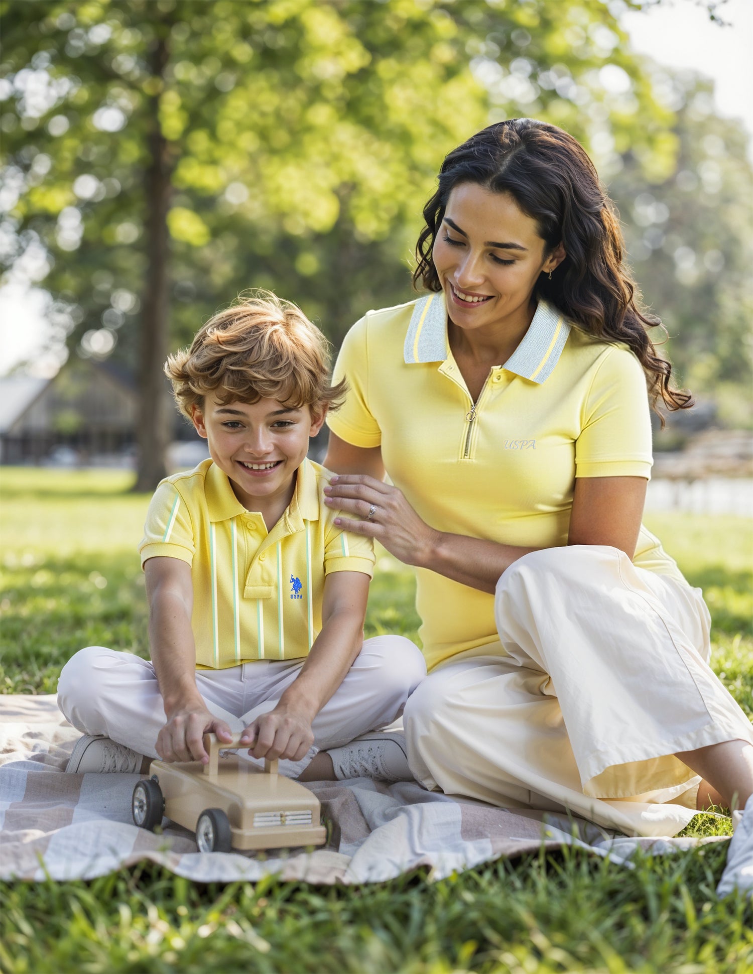 Boys Vertical Striped Regular Fit Polo Shirt Light Yellow - U.S. POLO ASSN. | Large
