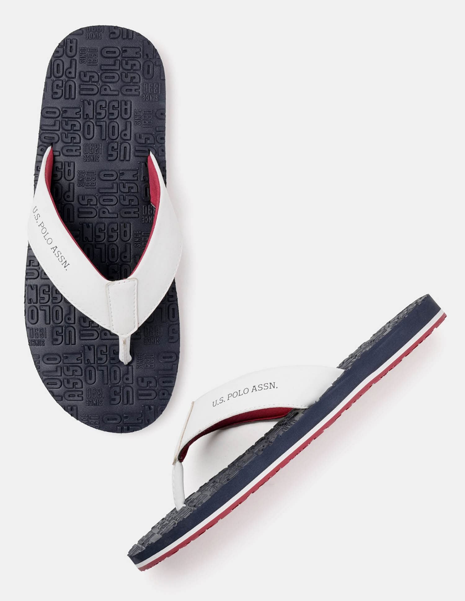 Men Rodri Brand Printed Flip Flops Navy - U.S. POLO ASSN. | Large