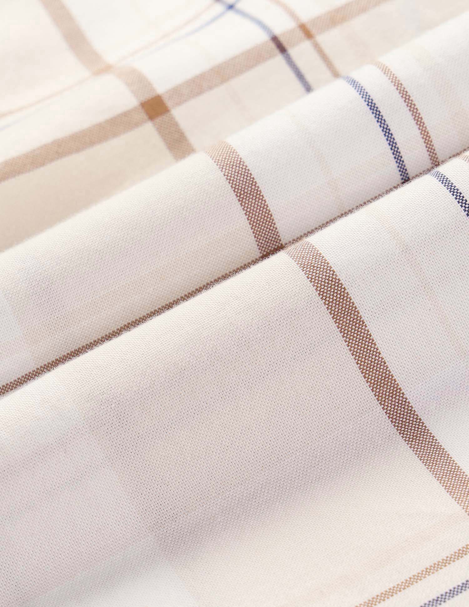 Grid Tattersall Checked Pure Cotton Shirt Ecru - U.S. Polo Assn. India | Large