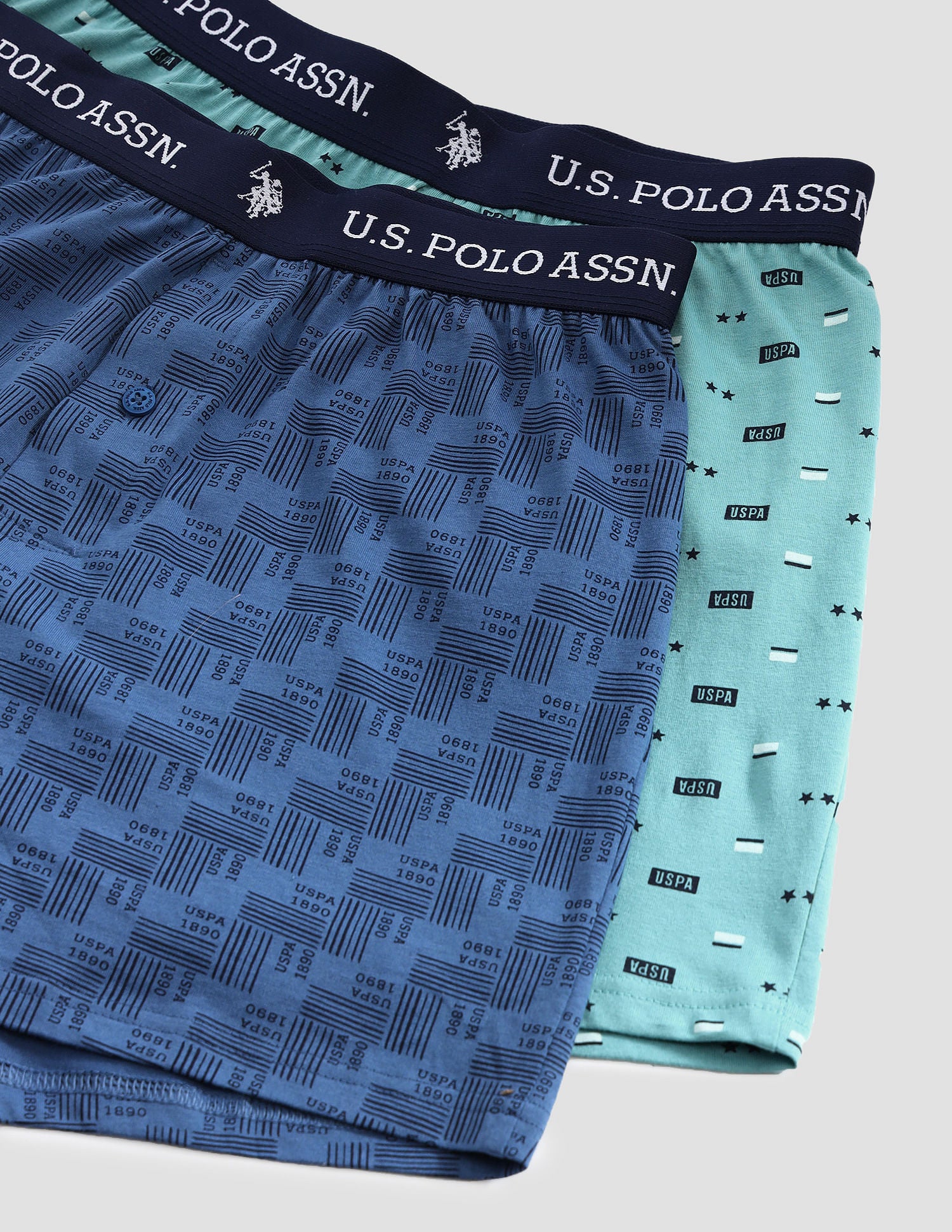 Comfort Regular Fit Solid OEX09 Boxers - Pack of 2 Nile Blue and Moonlight Blue - U.S. POLO ASSN. | Large