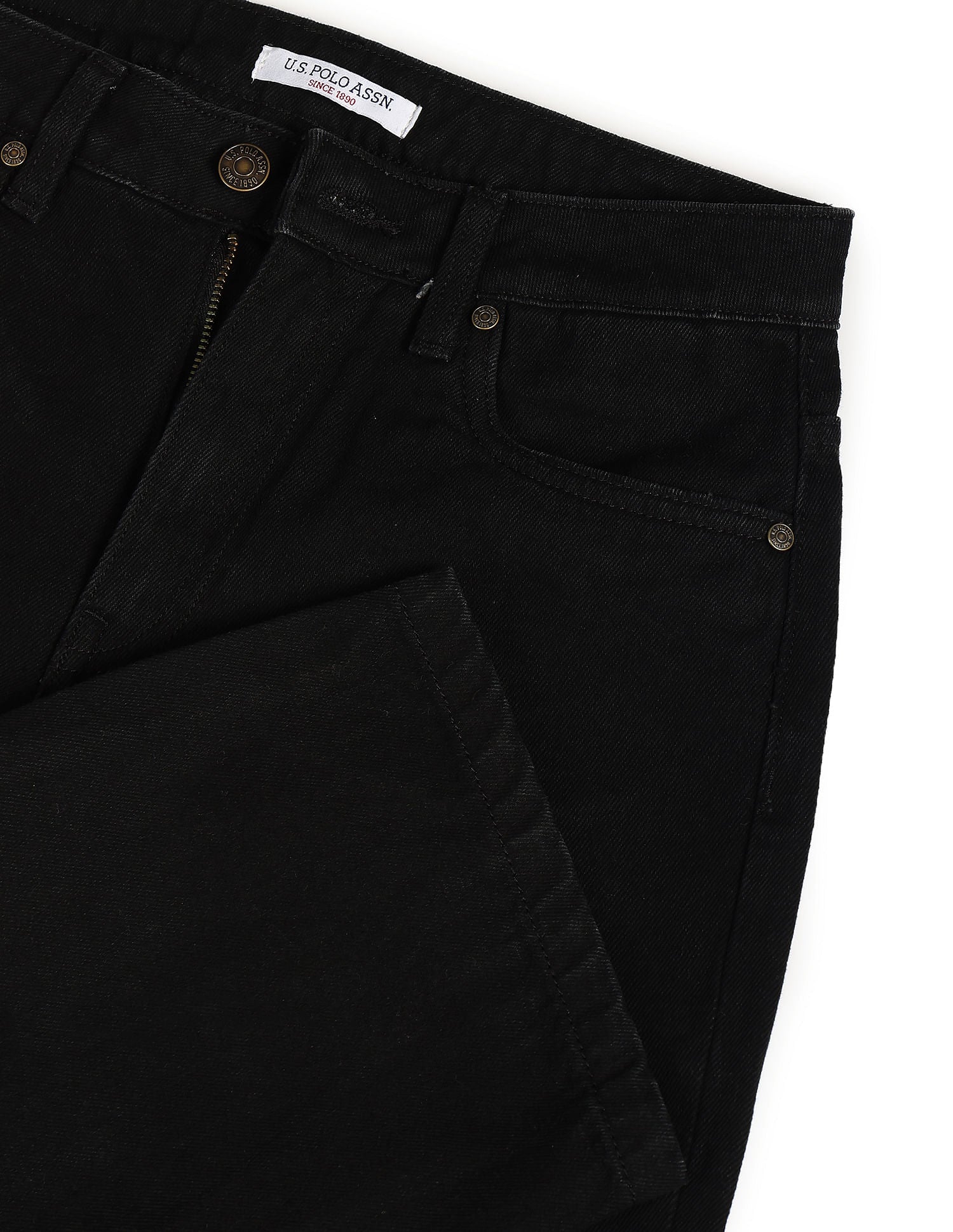 Straight Fit Mid Rise Jeans Black - U.S. POLO ASSN. | Large