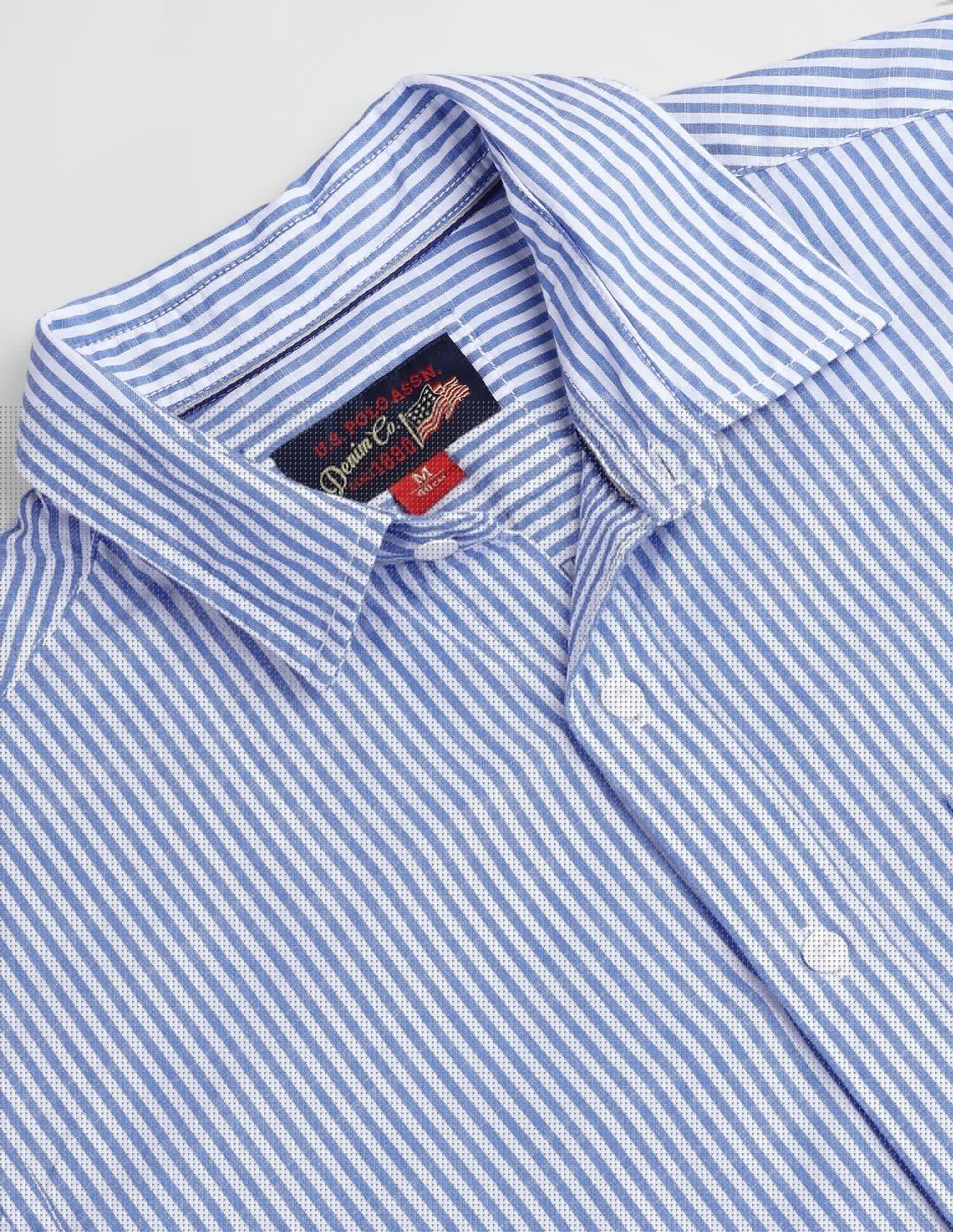 Vertical Stripe Slim Fit Shirt Blue - U.S. Polo Assn. India | Large