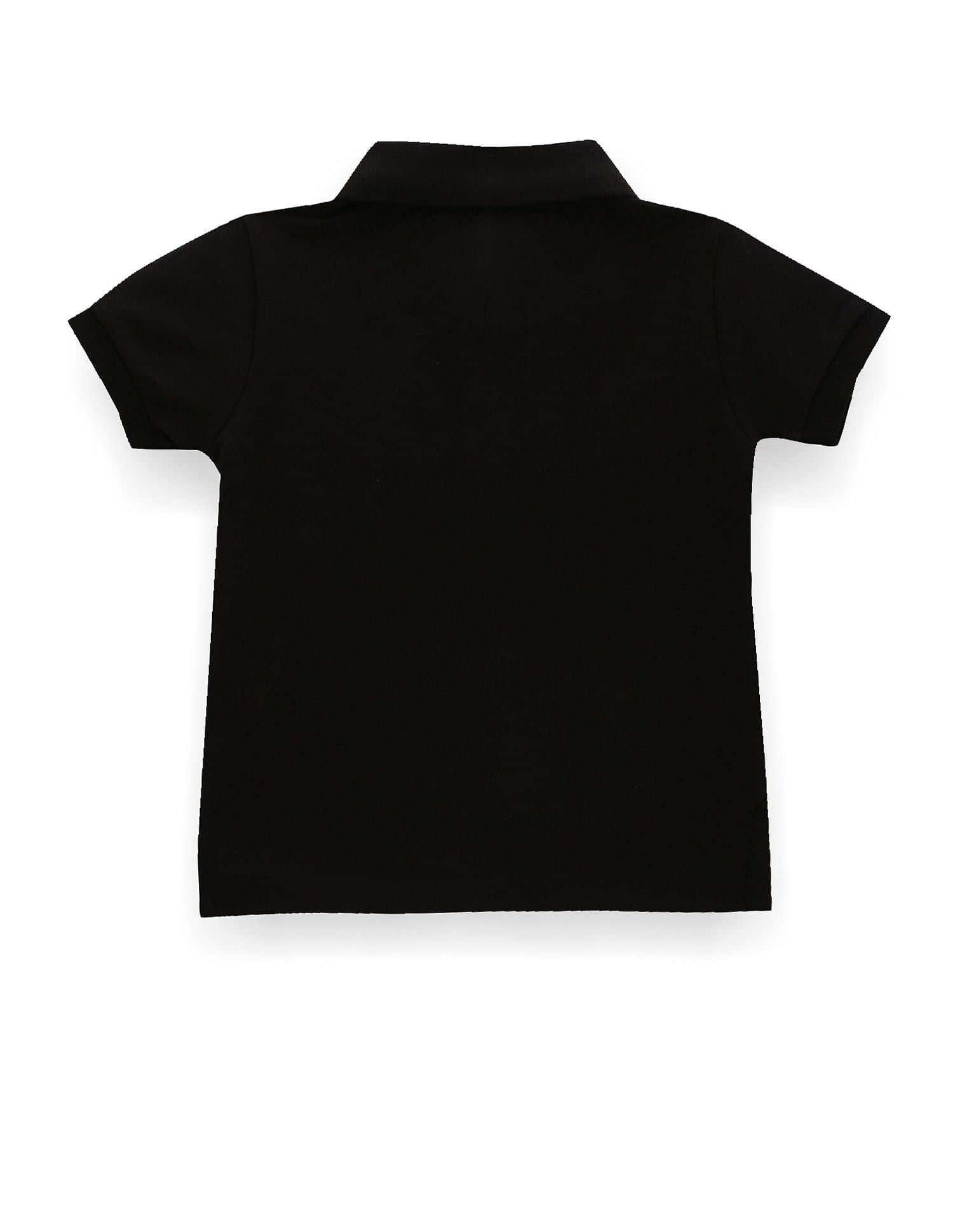 Boys Brand Print Cotton Polo Shirt Black - U.S. Polo Assn. India | Large