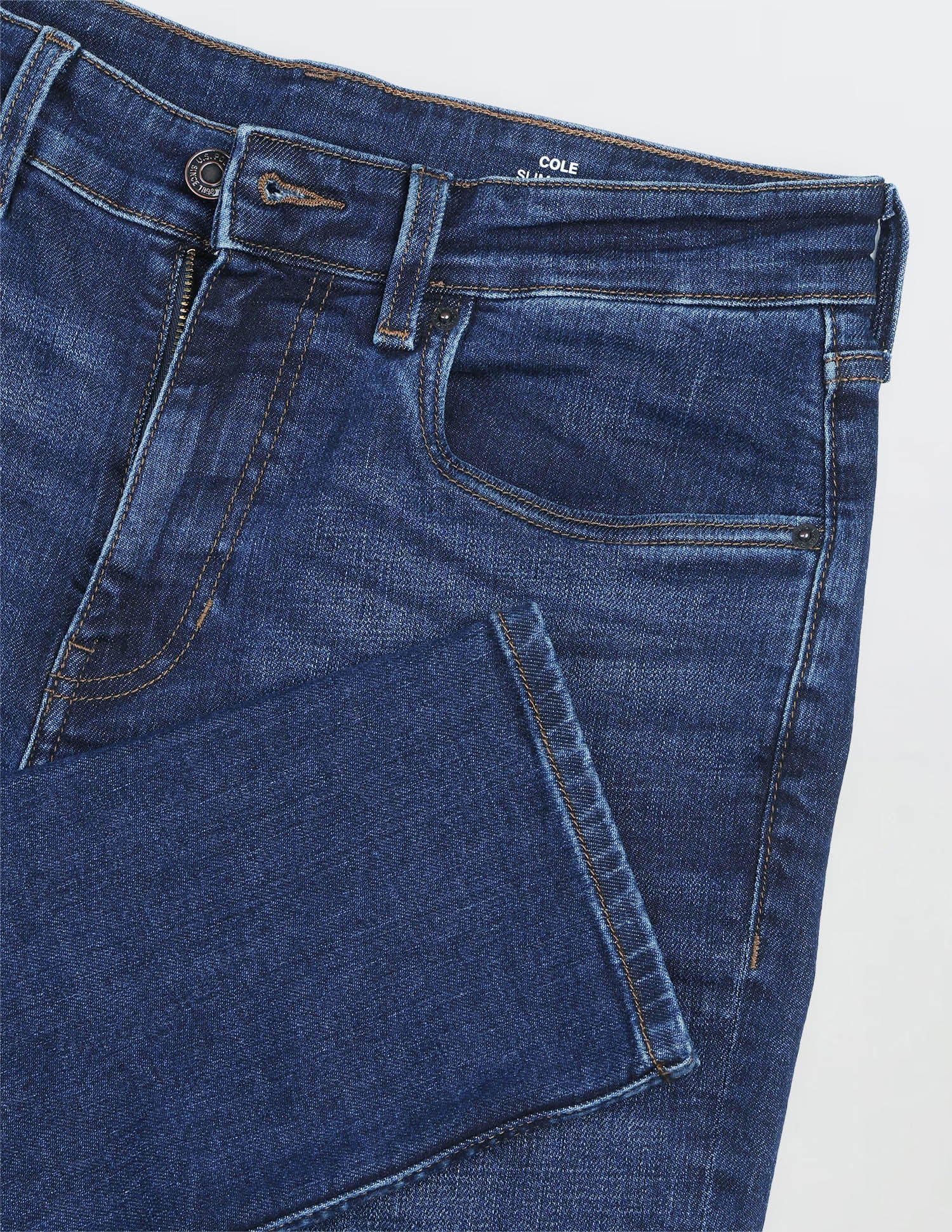 Cole Comfort Cropped Fit Blue Jeans Dark Blue - U.S. Polo Assn. India | Large
