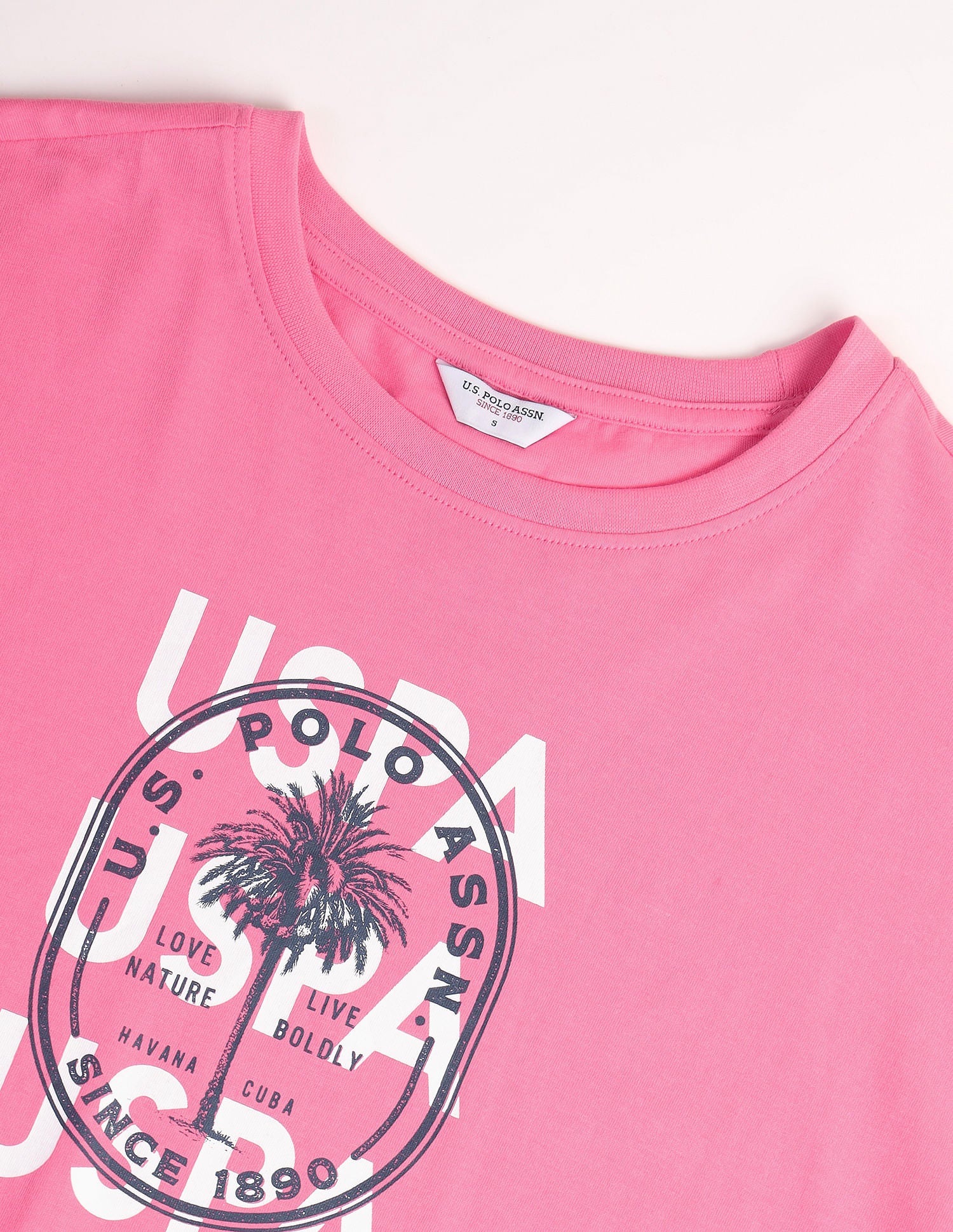 Pure Cotton Boyfriend T-Shirt Pink - U.S. POLO ASSN. | Large