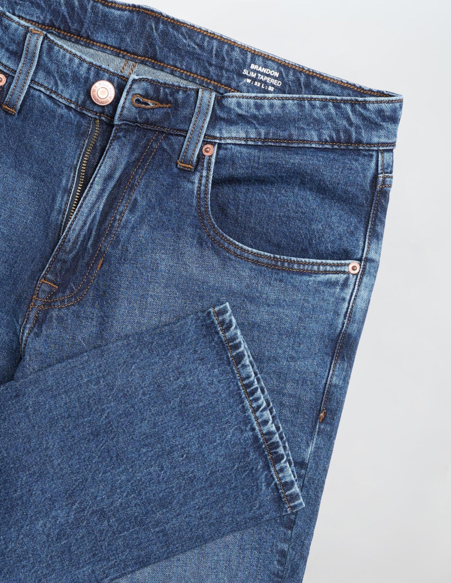 Brandon Slim Tapered Fit Whiskered Jeans Indigo - U.S. POLO ASSN. | Large