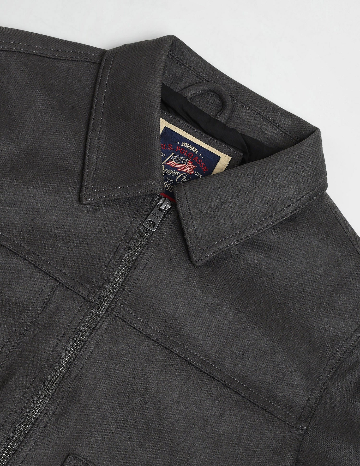 Solid Smooth Fabric Jacket Grey - U.S. Polo Assn. India | Large