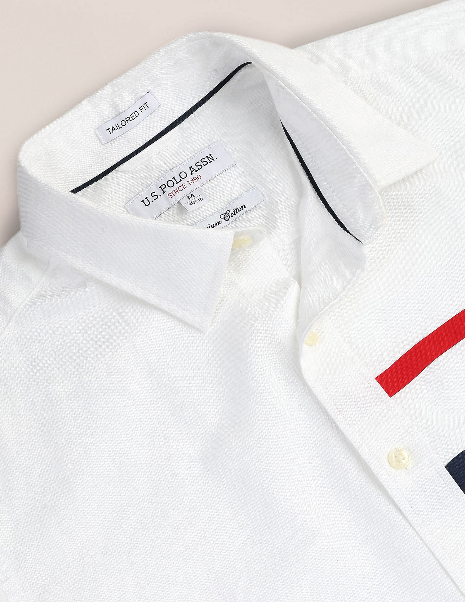 Long Sleeve Solid Brand Shirt White - U.S. POLO ASSN. | Large