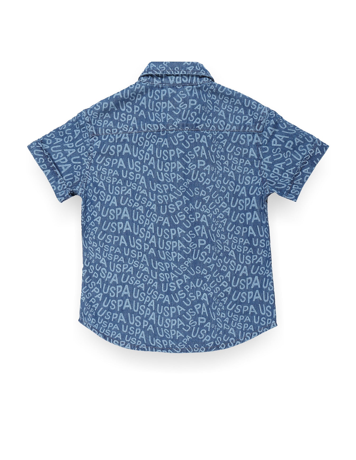 Boys All Over Print Chambray Shirt Blue - U.S. POLO ASSN. | Large