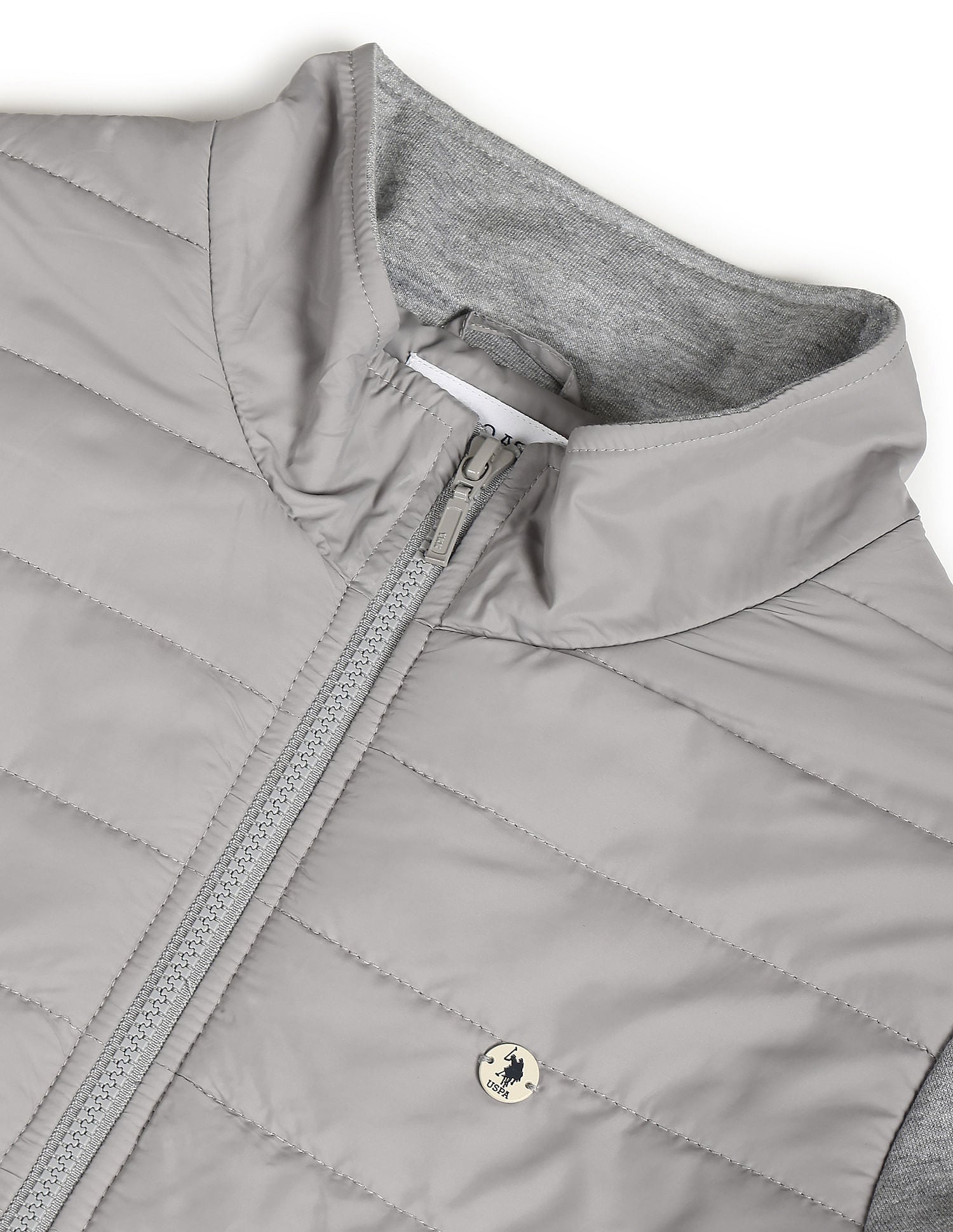High Neck Puffer Jacket Grey - U.S. Polo Assn. India | Large