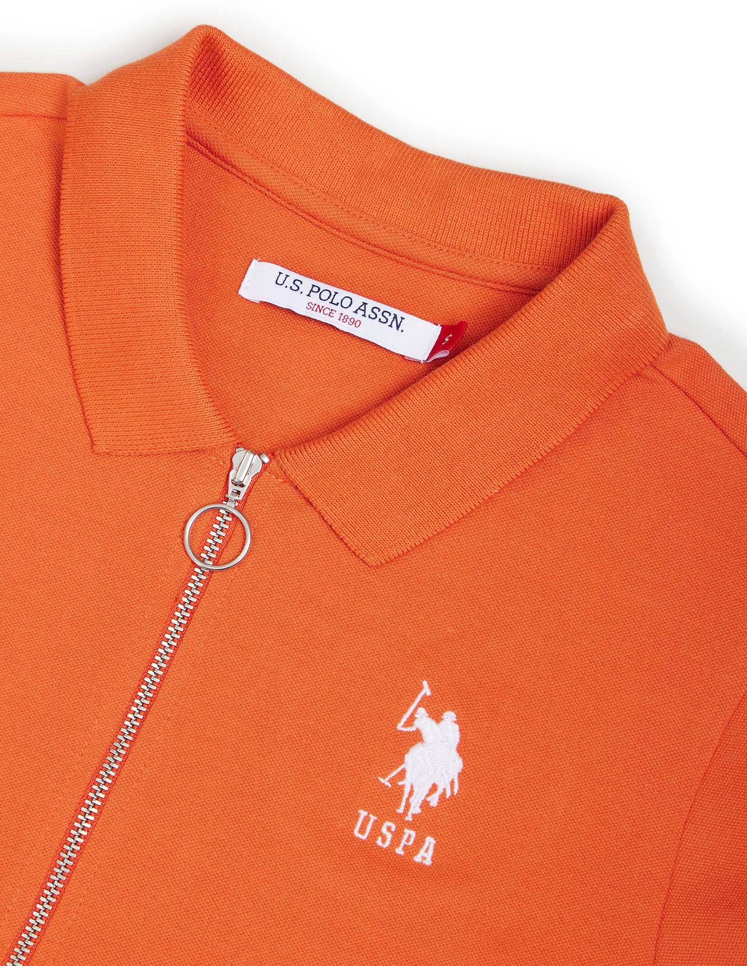 Zipper Placket Stretch Polo Shirt Rust - U.S. POLO ASSN. | Large