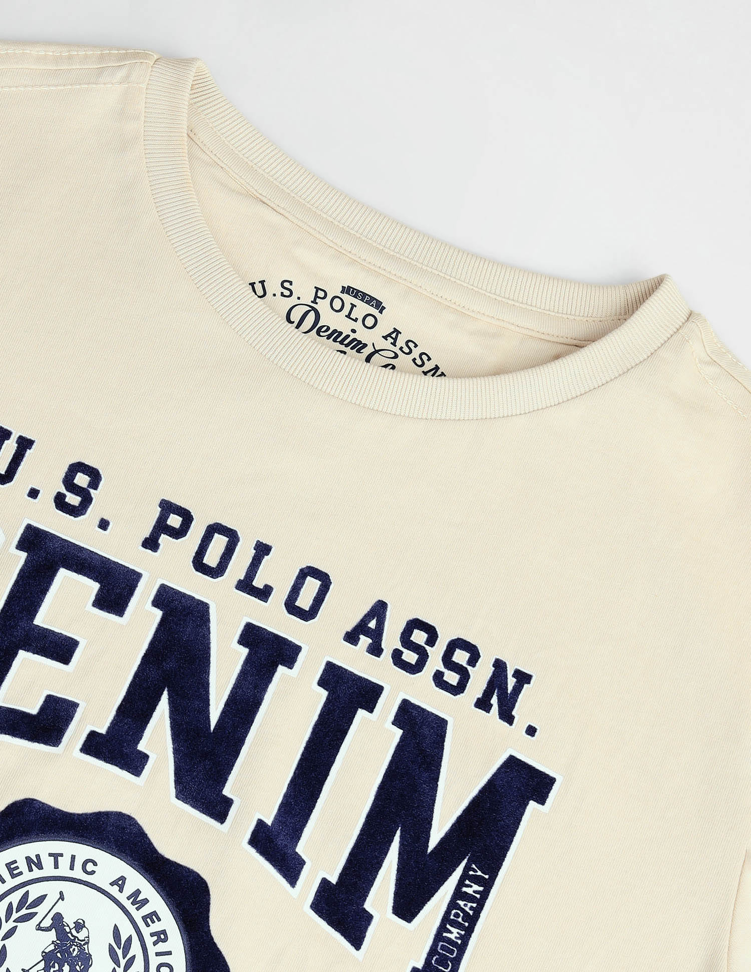 Muscle Fit Graphic T-Shirt Beige - U.S. Polo Assn. India | Large