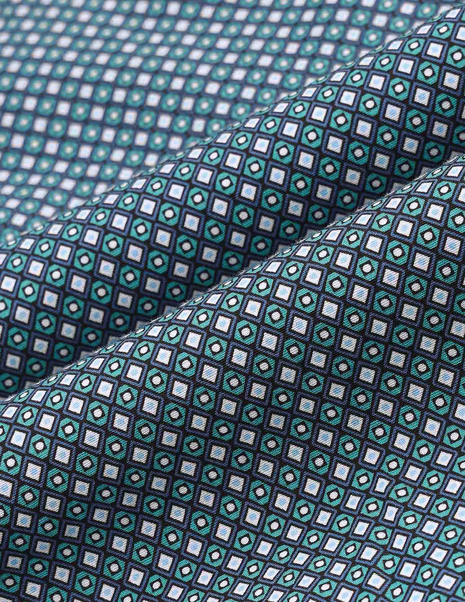 Geometric Printed Tailored Fit Shirt Blue - U.S. Polo Assn. India | Large