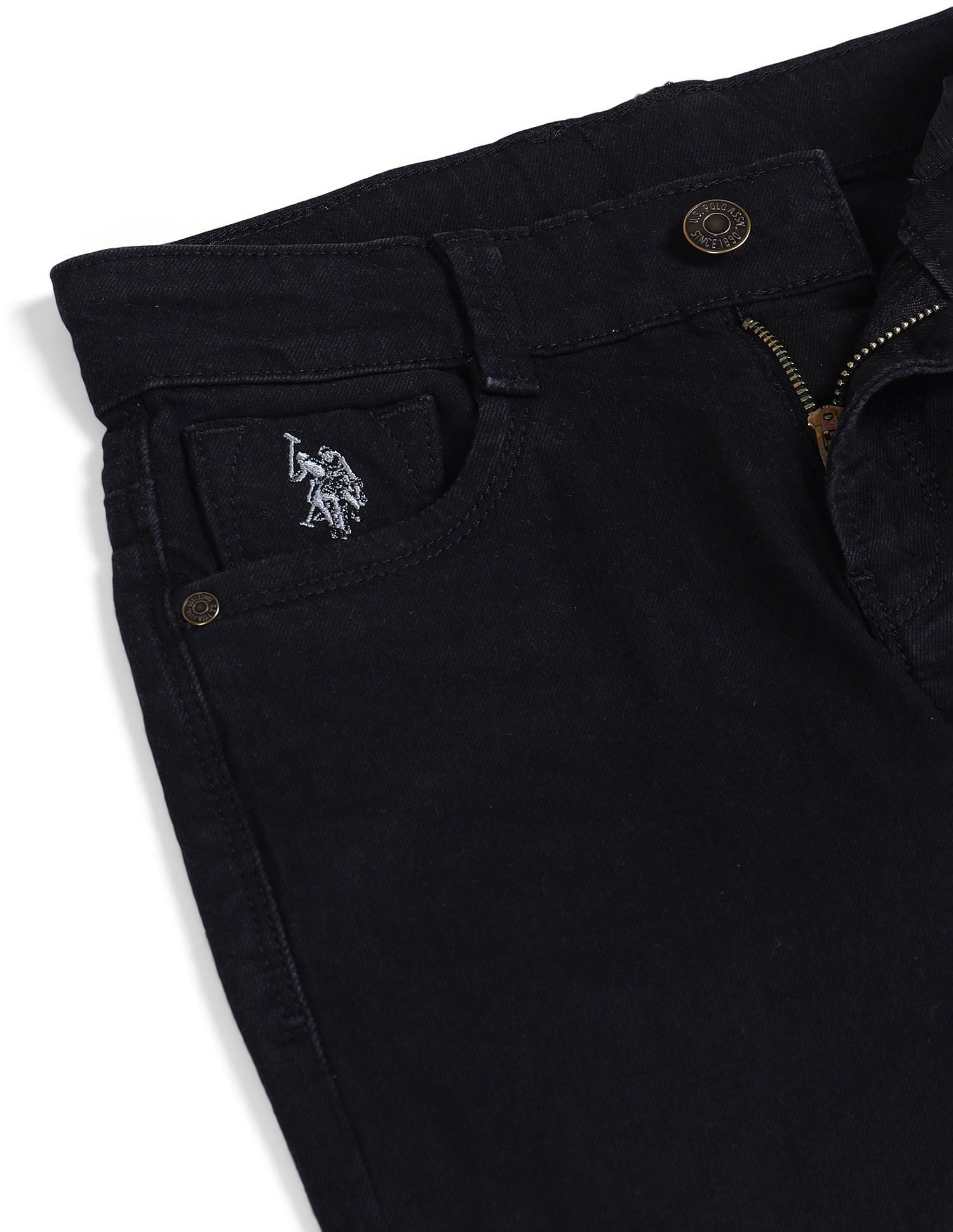 Slim Fit Dark Washed Jeans Black - U.S. Polo Assn. India | Large