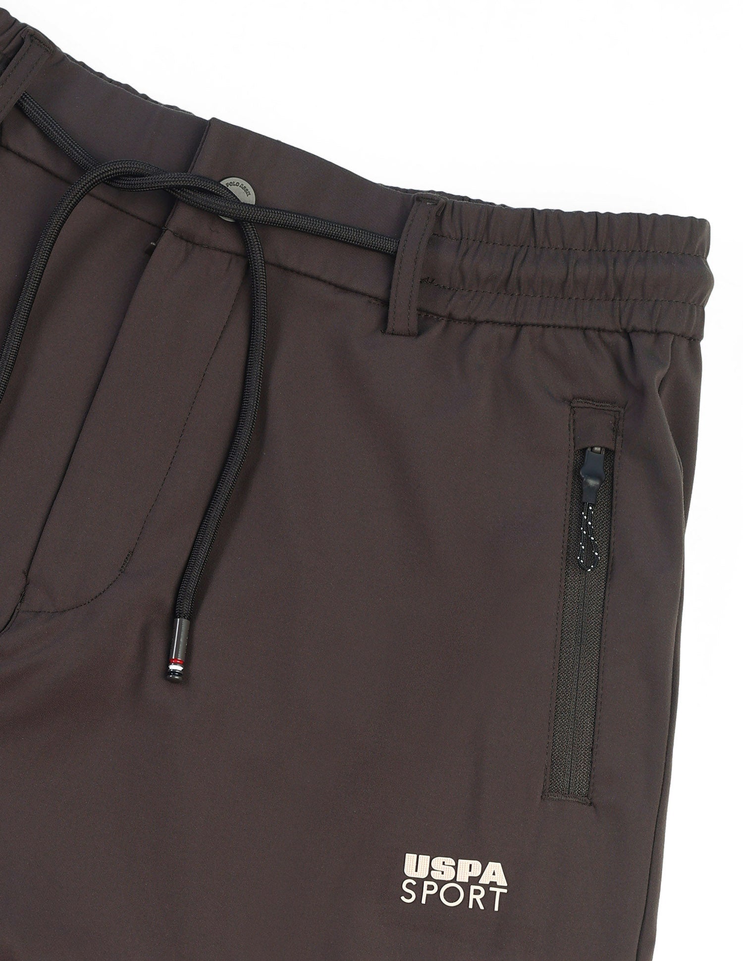 Mid Rise Solid Active Track Pants Brown - U.S. POLO ASSN. | Large