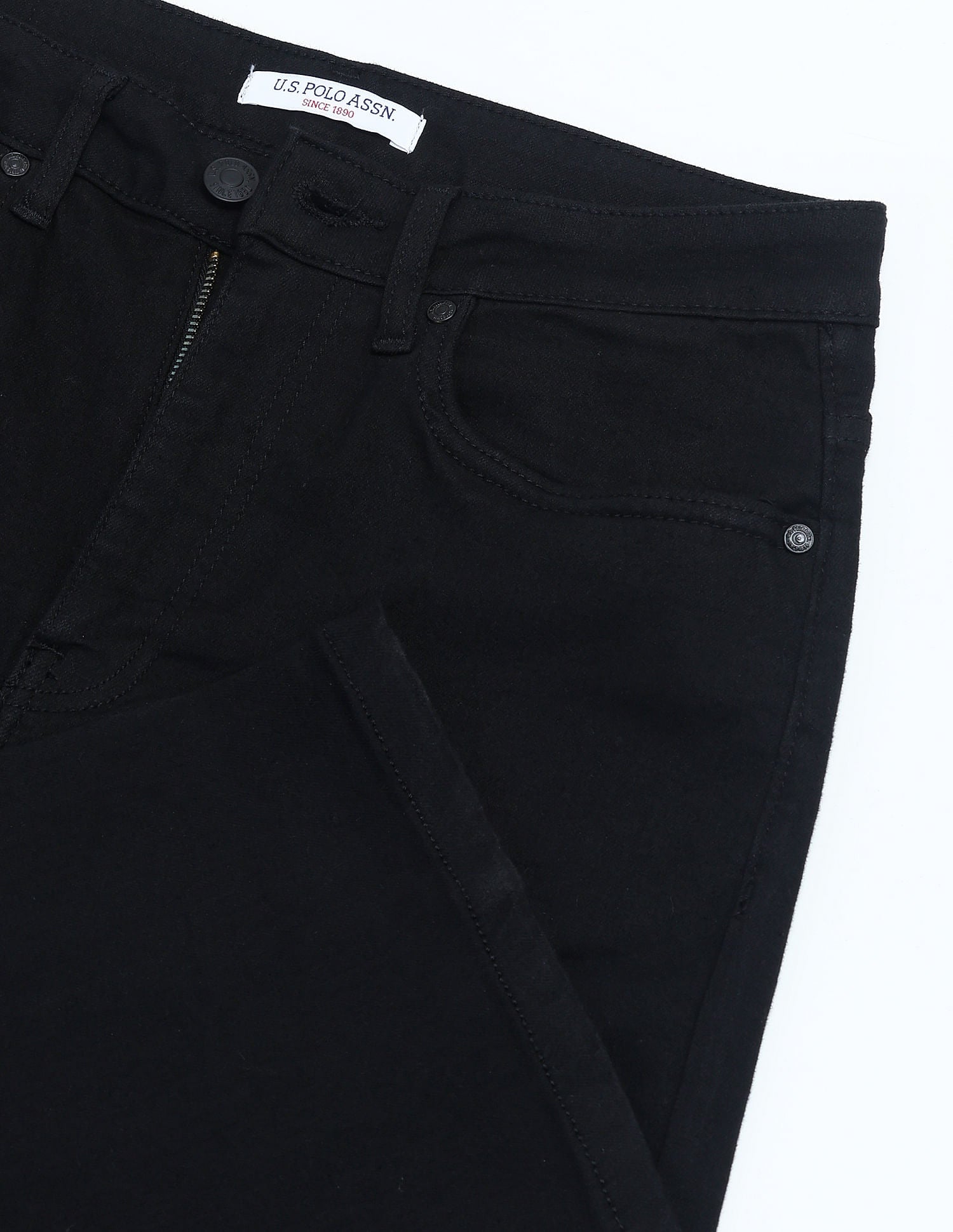 High Rise Stretchable Baggy Jeans Black - U.S. POLO ASSN. | Large