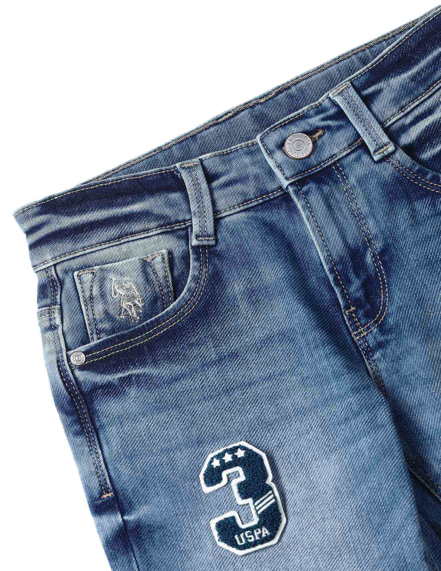 UKJEN581 ME. BLUE Boys Jeans Rag Wash - U.S. POLO ASSN. | Large