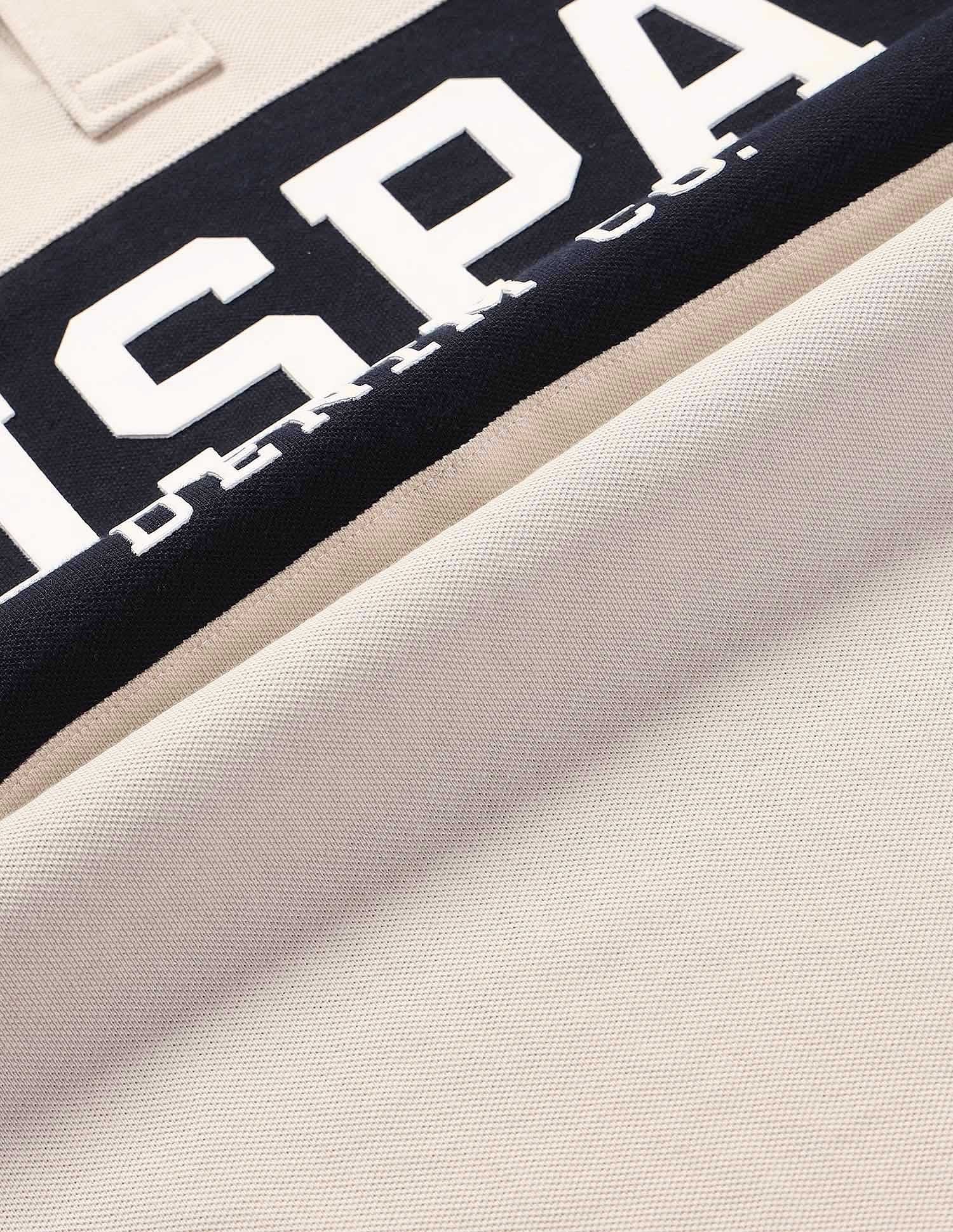 Muscle Fit Brand Printed Polo Shirt Beige - U.S. Polo Assn. India | Large