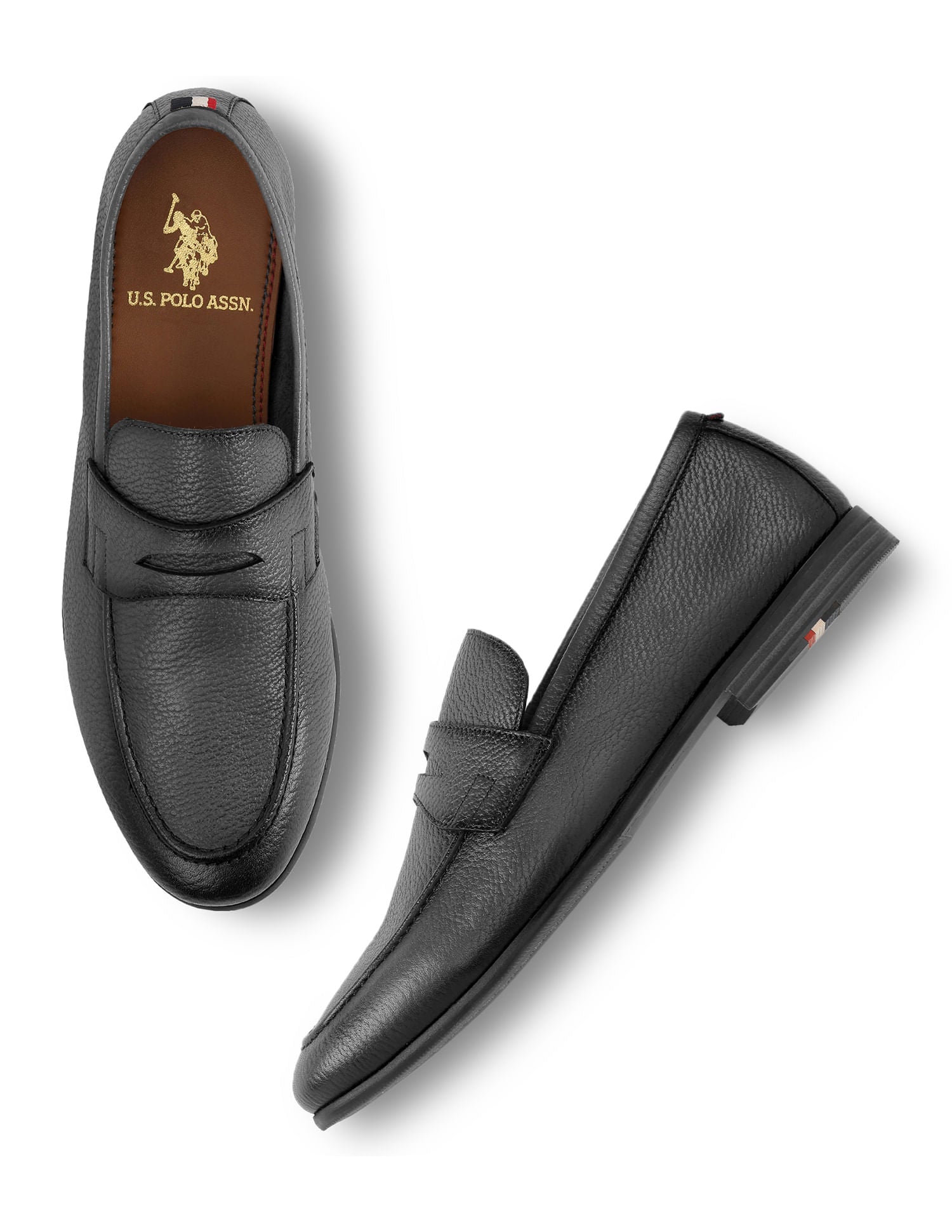 Men Valox Textured Loafers Black - U.S. Polo Assn. India | Large