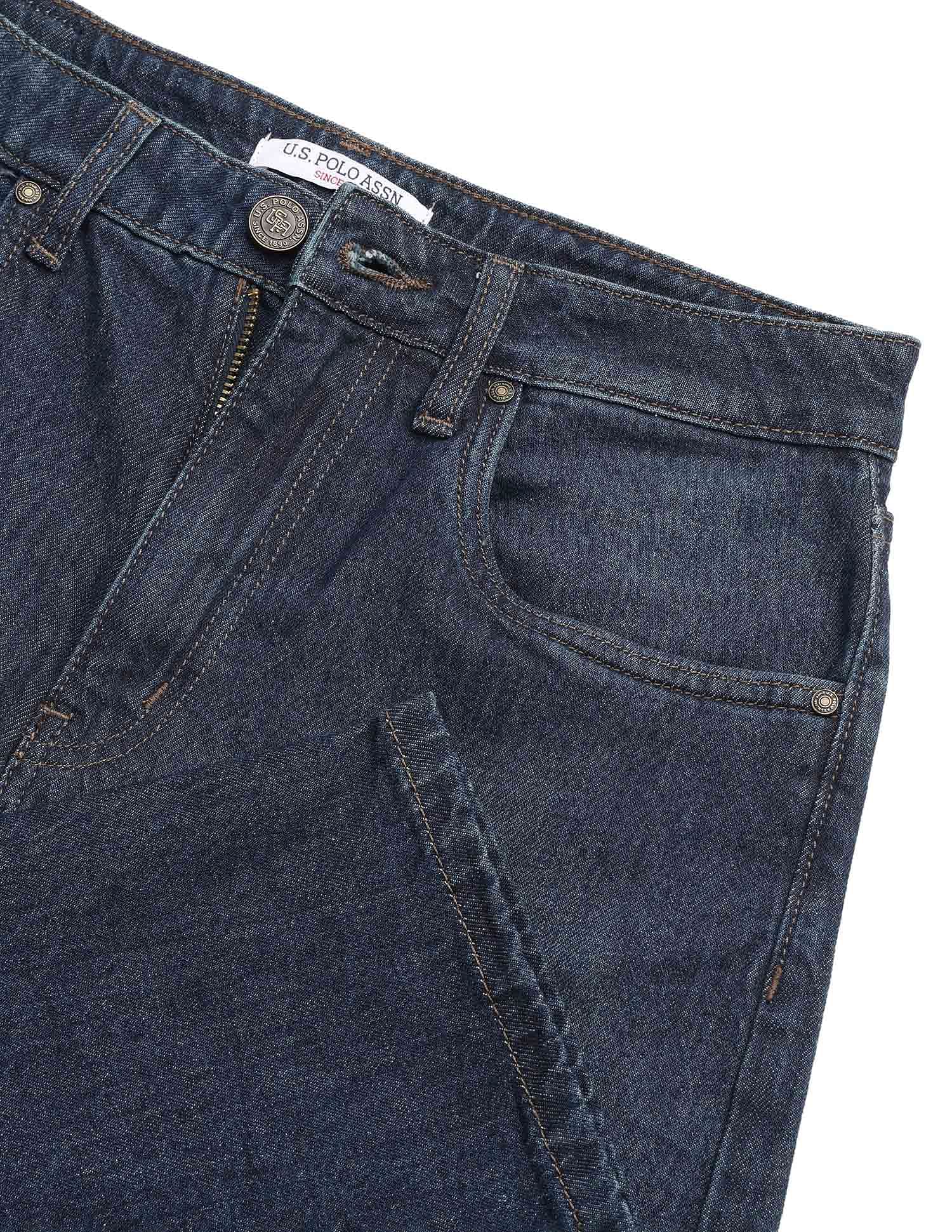 High Rise Wide Leg Jeans Dark Blue - U.S. Polo Assn. India | Large
