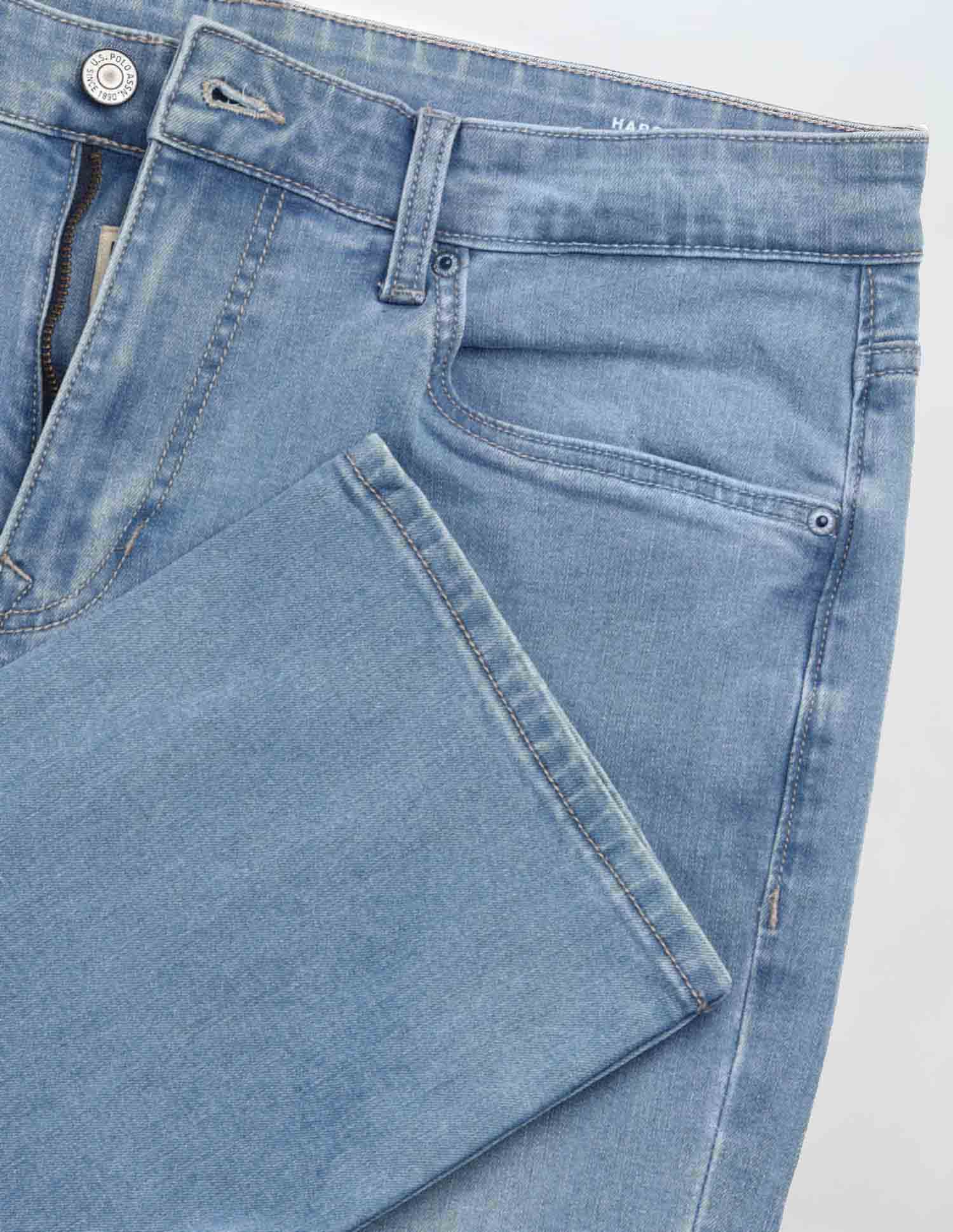 Harold Slim Straight Fit Blue Jeans Light Indigo - U.S. POLO ASSN. | Large