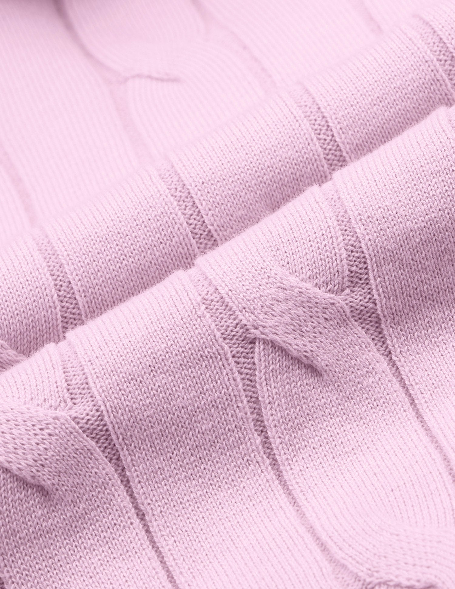Cable Patterned Knit Regular Fit Sweater Light Pink - U.S. Polo Assn. India | Large