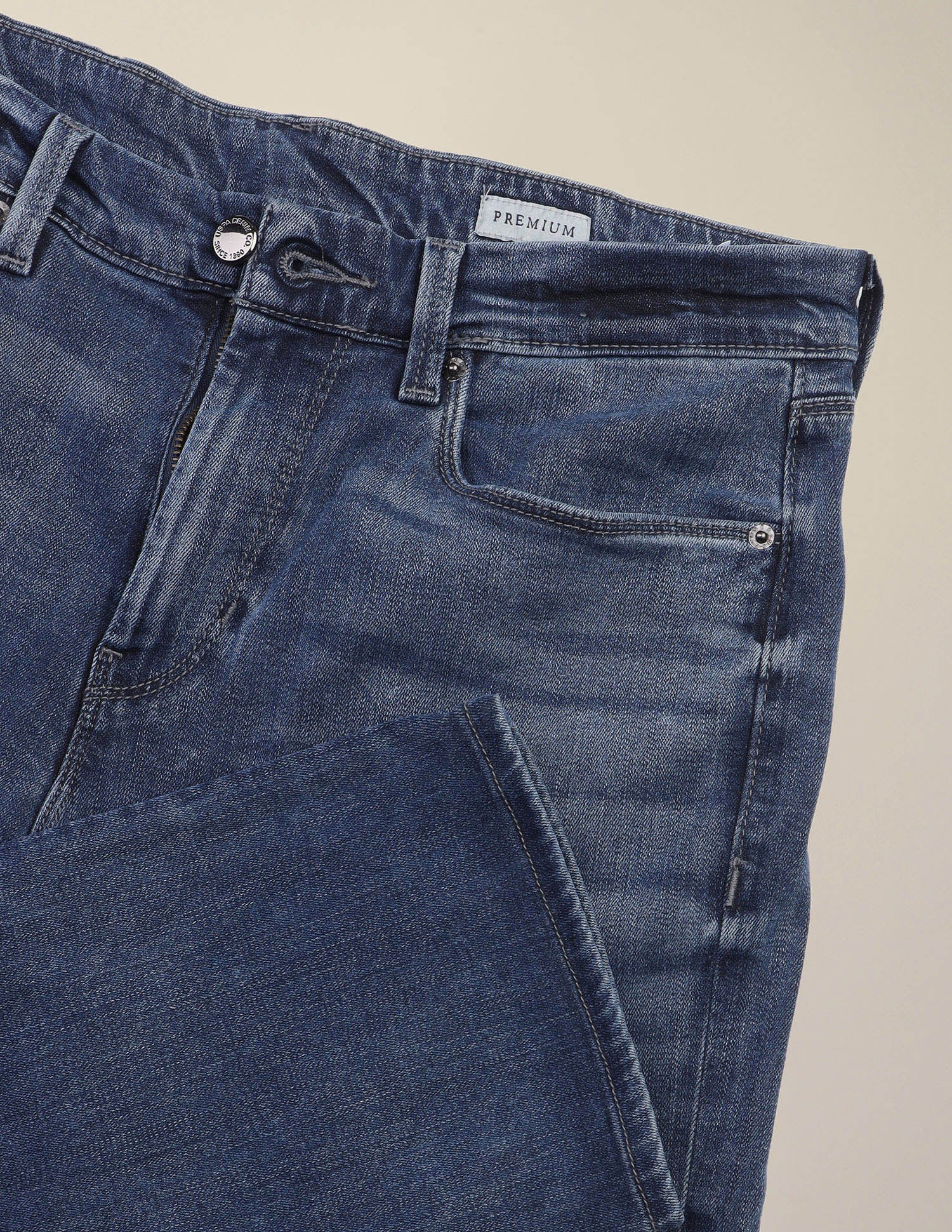 Harold Slim Straight Fit Blue Jeans Mid Blue - U.S. Polo Assn. India | Large