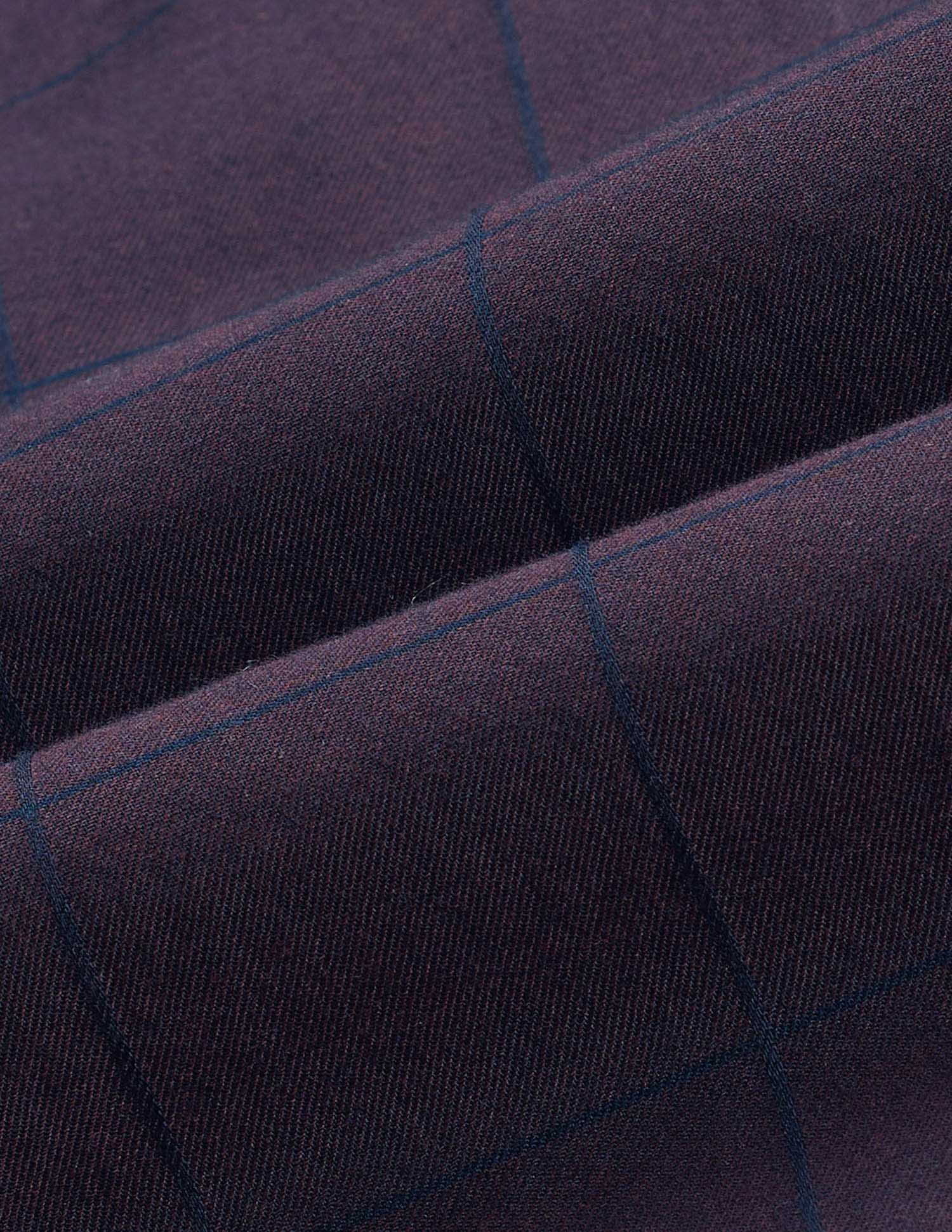 Windowpane Checked Tailored Fit Shirt Purple - U.S. POLO ASSN. | Large