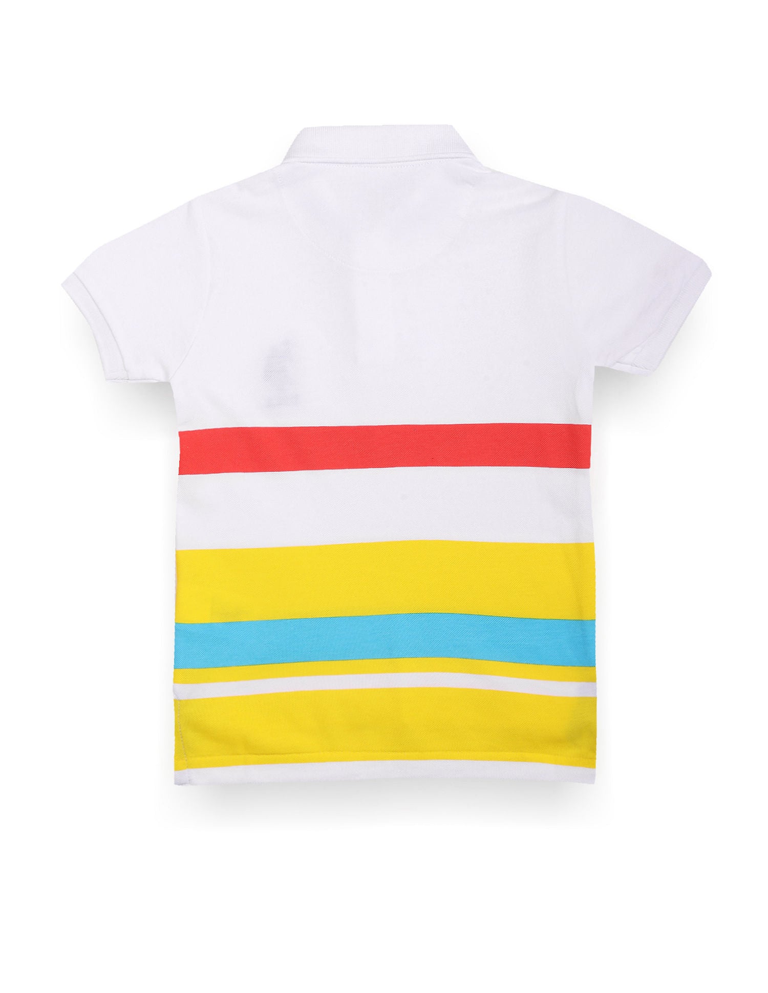 Vertical Striped Cotton Polo Shirt White and Orange - U.S. POLO ASSN. | Large