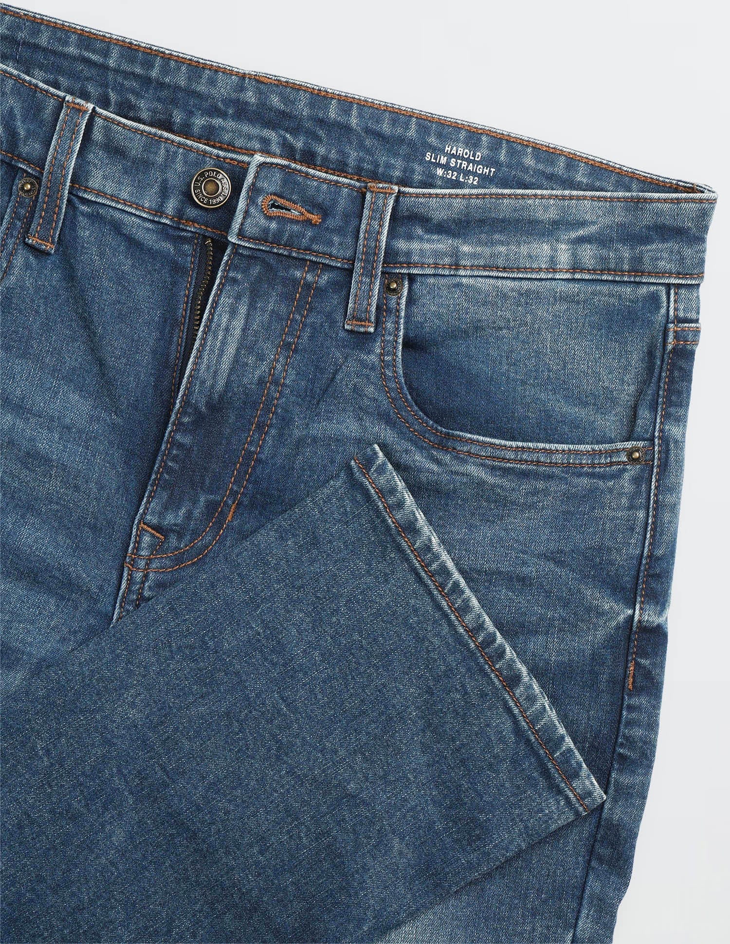 Harold Slim Straight Fit Blue Jeans Indigo - U.S. Polo Assn. India | Large