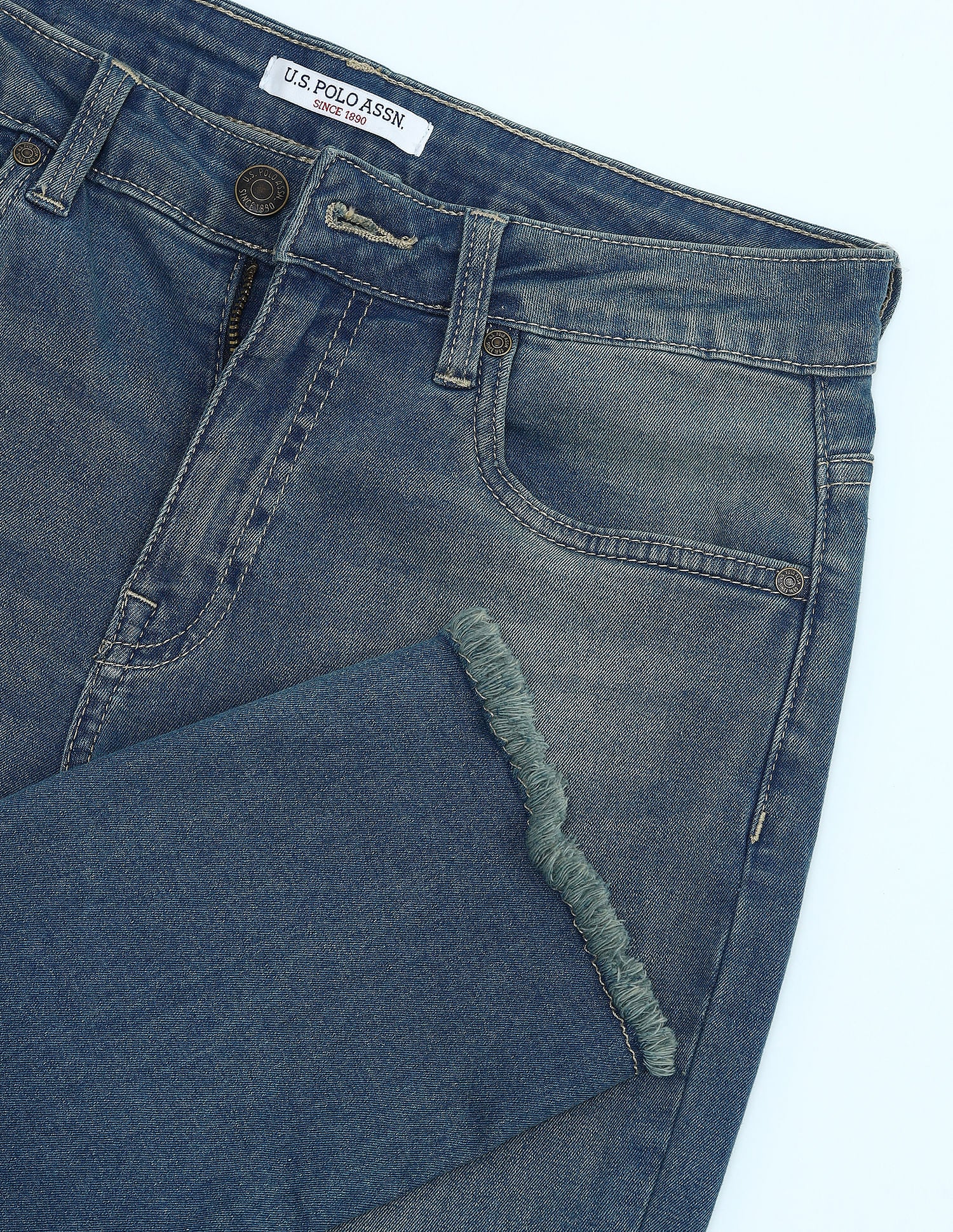 Mid Rise Slim Fit Jeans Blue - U.S. Polo Assn. India | Large