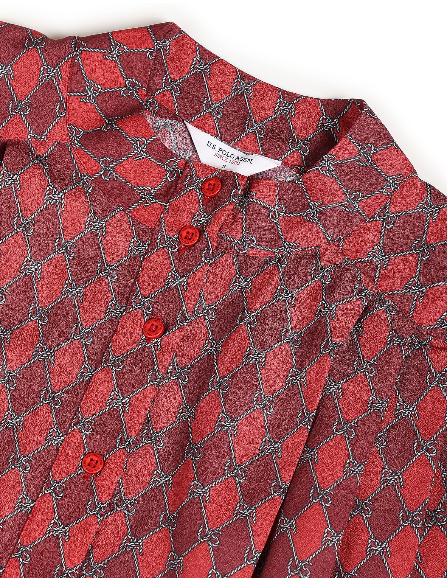 Mock Neck Graphic Print Shirt Red - U.S. POLO ASSN. | Large