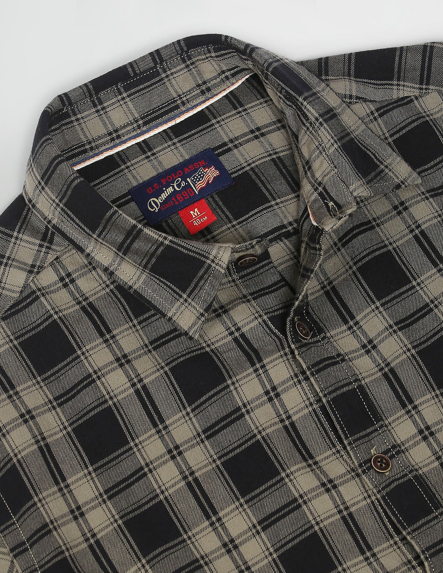 Tartan Check Cotton Casual Shirt Black - U.S. Polo Assn. India | Large