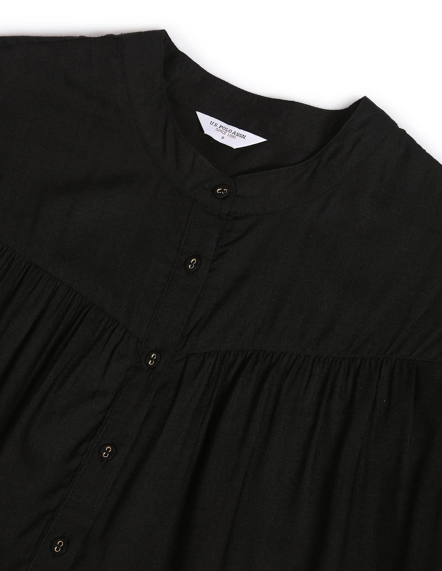 Solid Viscose Shirt Black - U.S. Polo Assn. India | Large