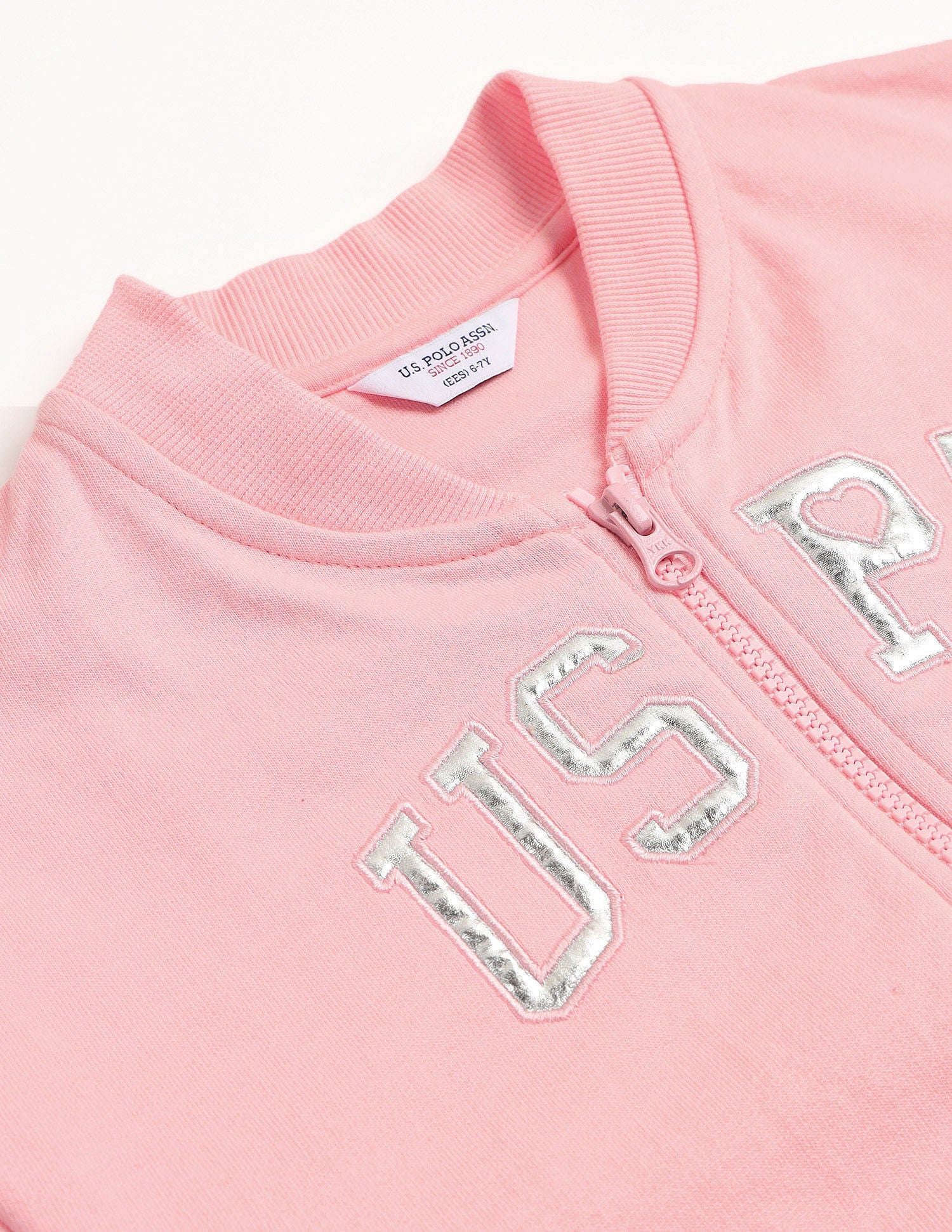 Girls Knitted Printed Sweatshirt Light pink - U.S. POLO ASSN. | Large