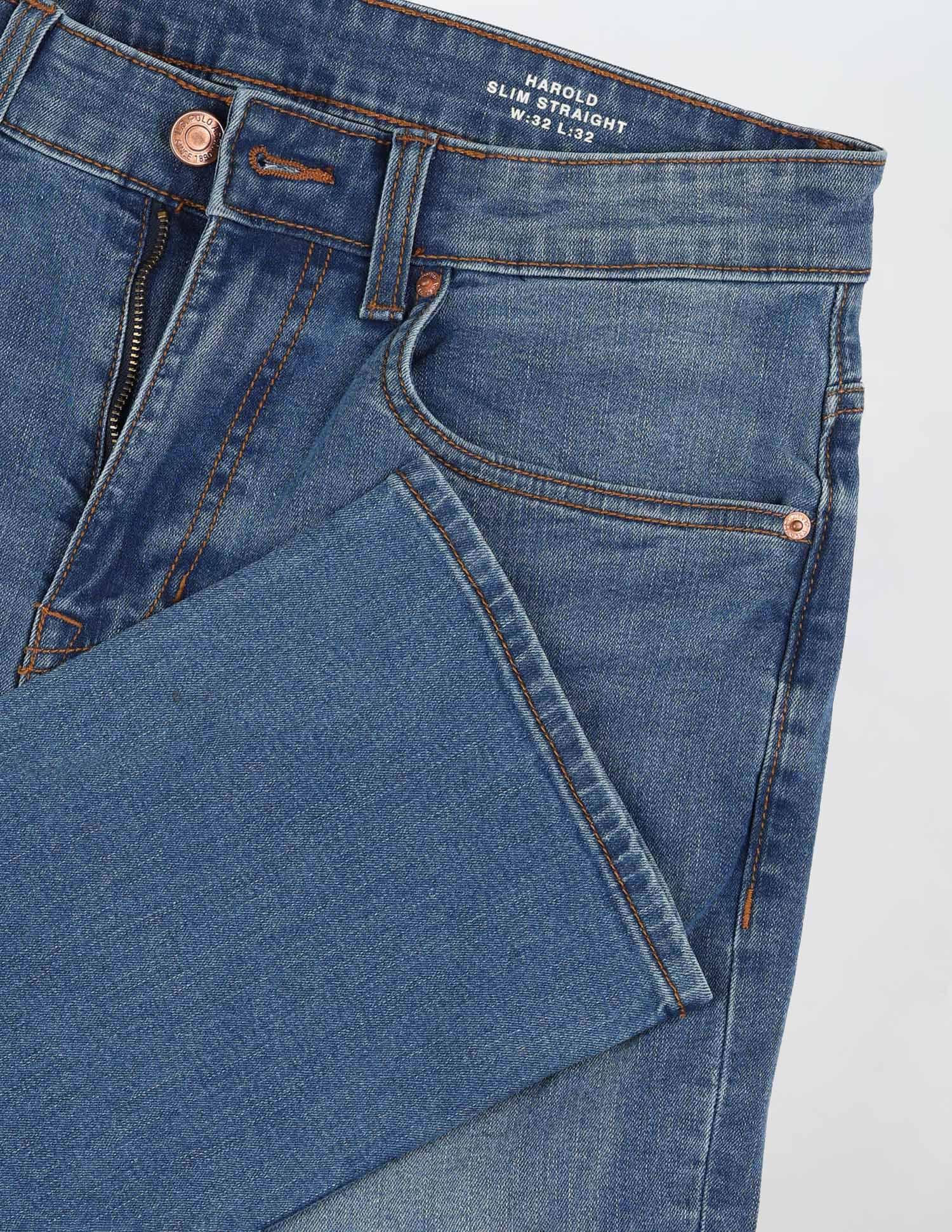 Harold Slim Straight Fit Blue Jeans Indigo - U.S. POLO ASSN. | Large