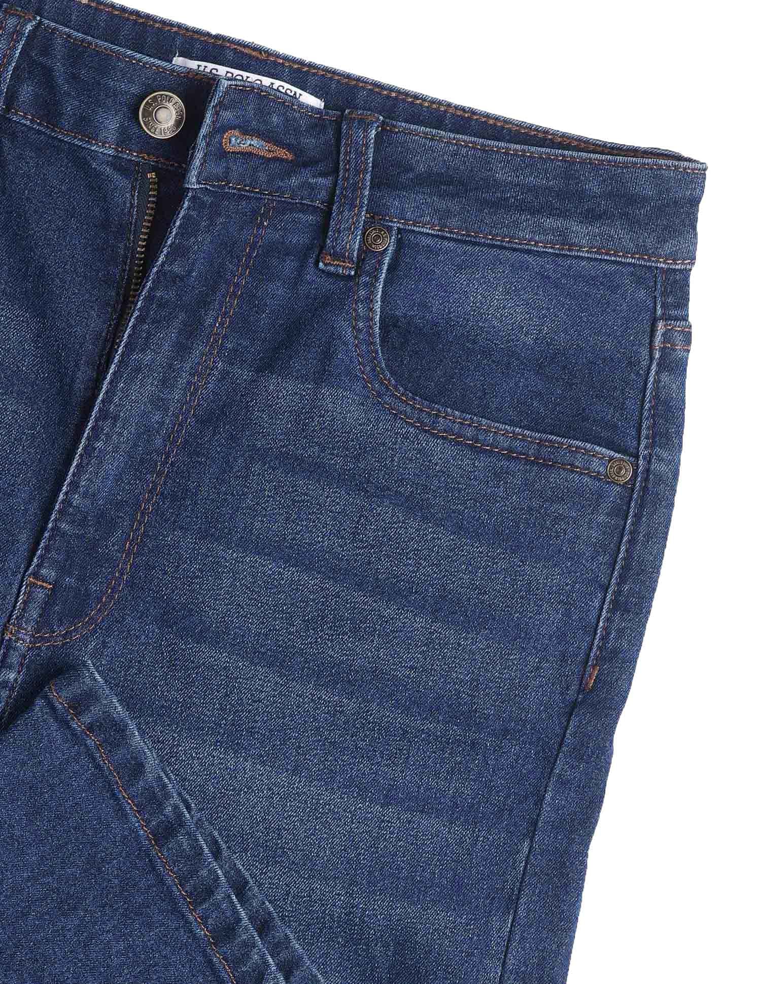 Ultra-High Rise Flared Fit Jeans Dark Blue - U.S. POLO ASSN. | Large