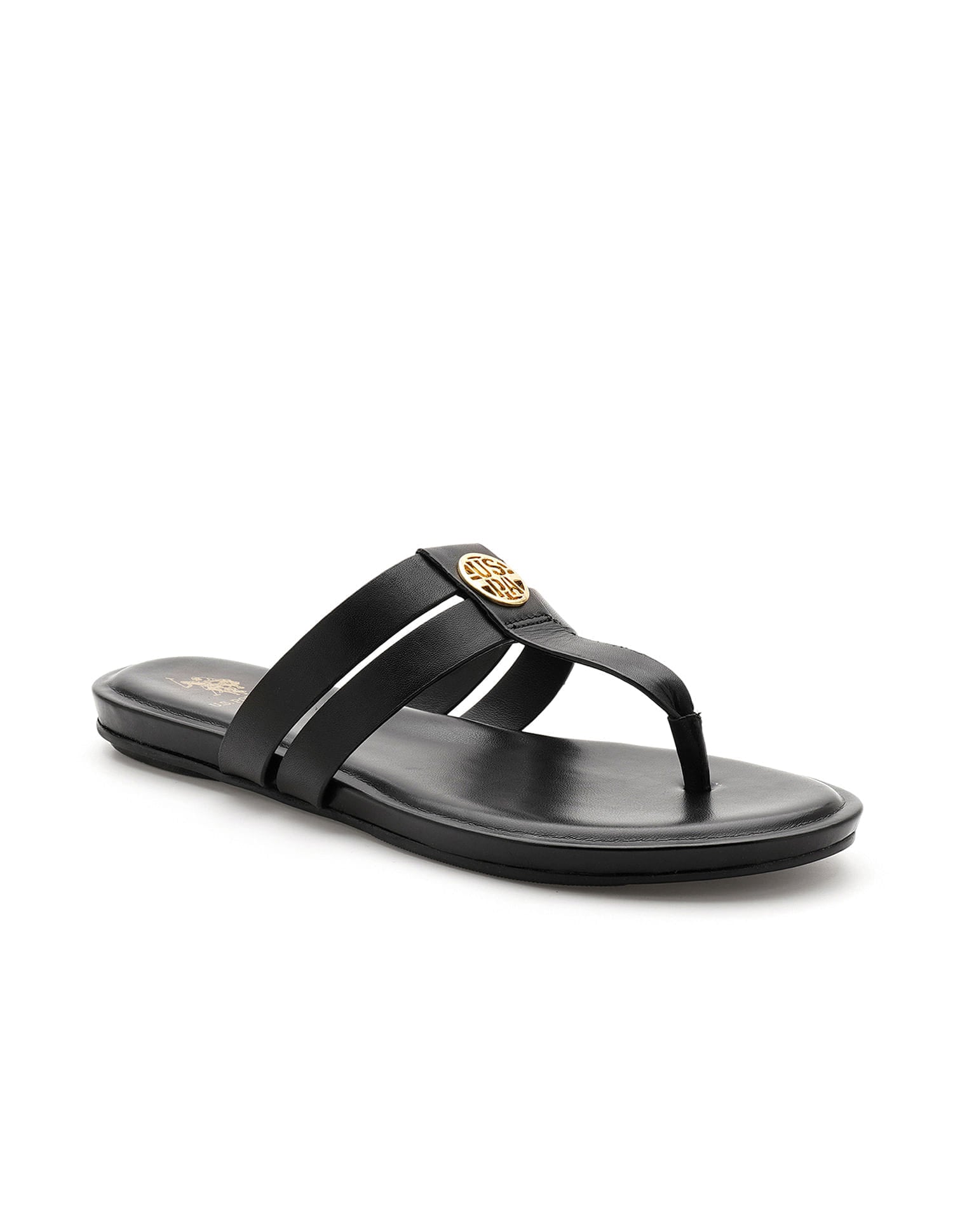 Micky Black Lightweight Footbed Flats Black - U.S. Polo Assn. India | Large