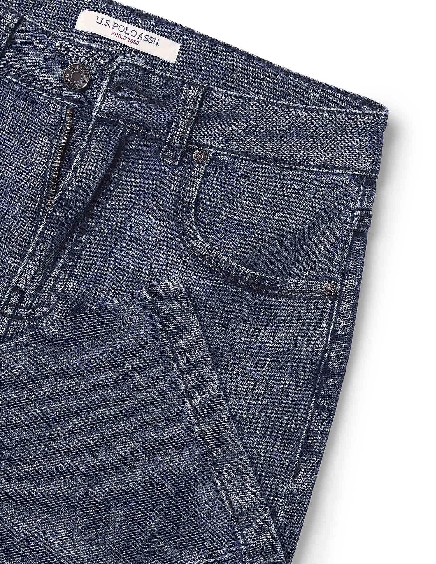 High Rise Straight Fit Jeans Dark Blue - U.S. Polo Assn. India | Large