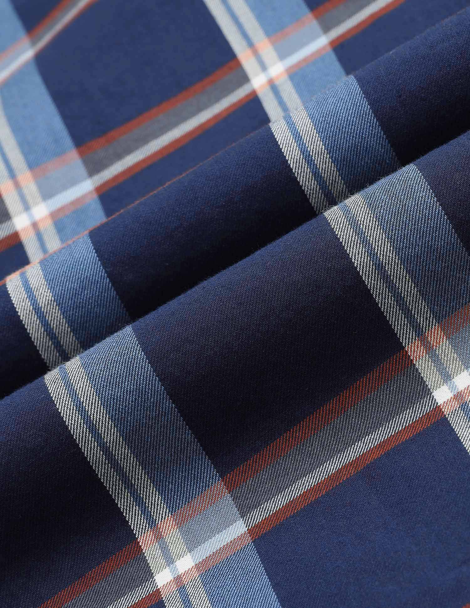 Pure Cotton Tartan Checked Shirt Navy - U.S. Polo Assn. India | Large