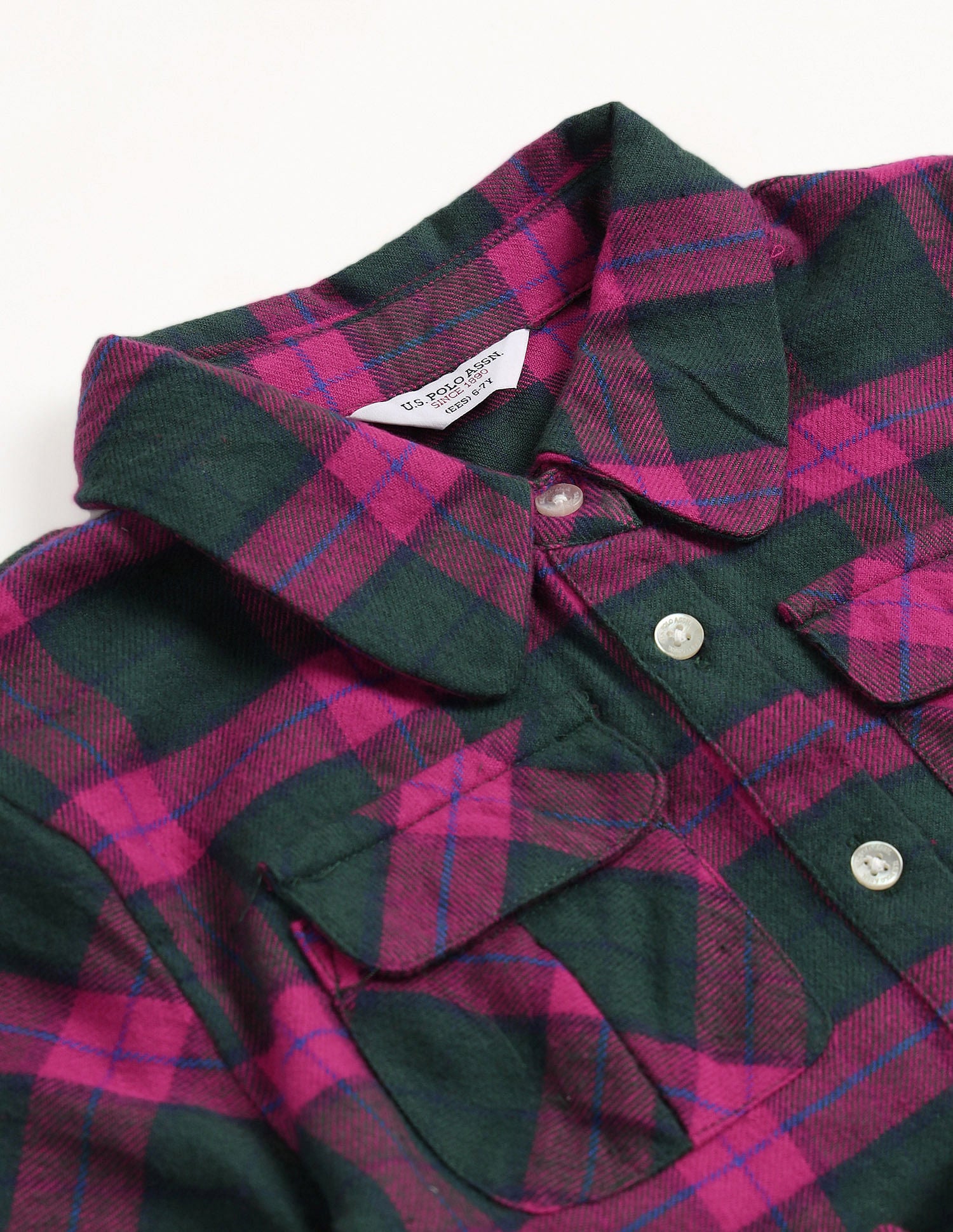 Girls Checked Fit & Flare Dress Red - U.S. POLO ASSN. | Large