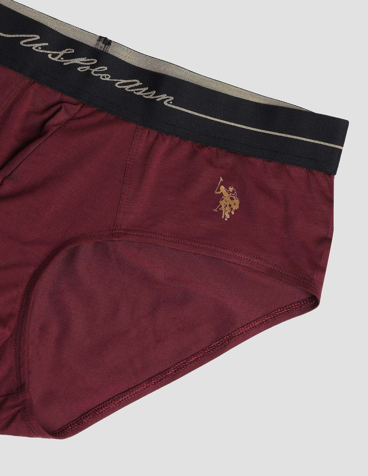 Elasticized Waist Solid PB004 Briefs - Pack of 1 Port Royal - U.S. POLO ASSN. | Large