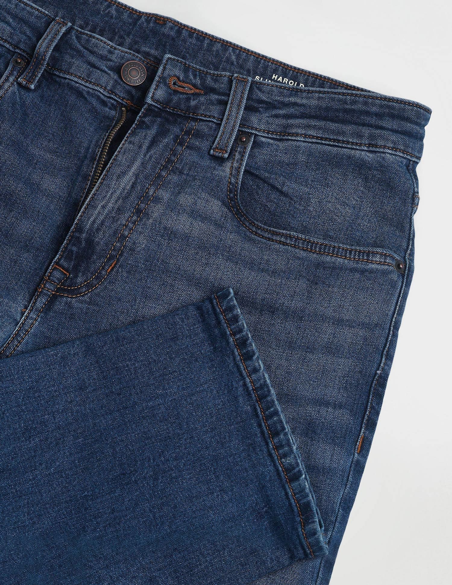Harold Slim Straight Blue Jeans Blue - U.S. Polo Assn. India | Large
