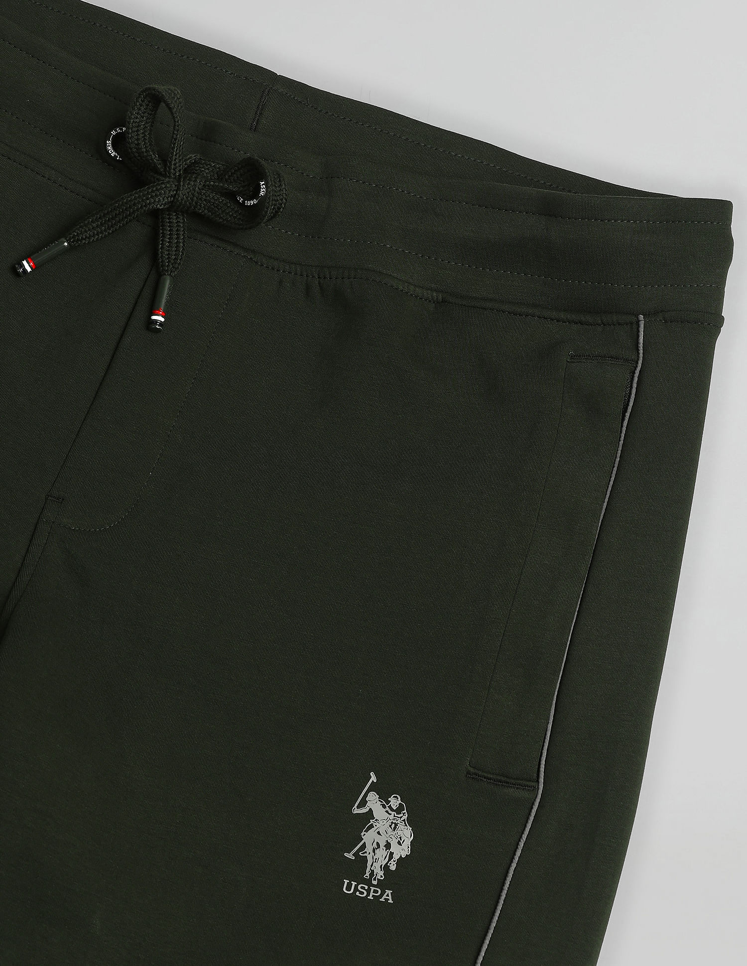 Slim Fit Mid Rise Track Pants Olive - U.S. Polo Assn. India | Large