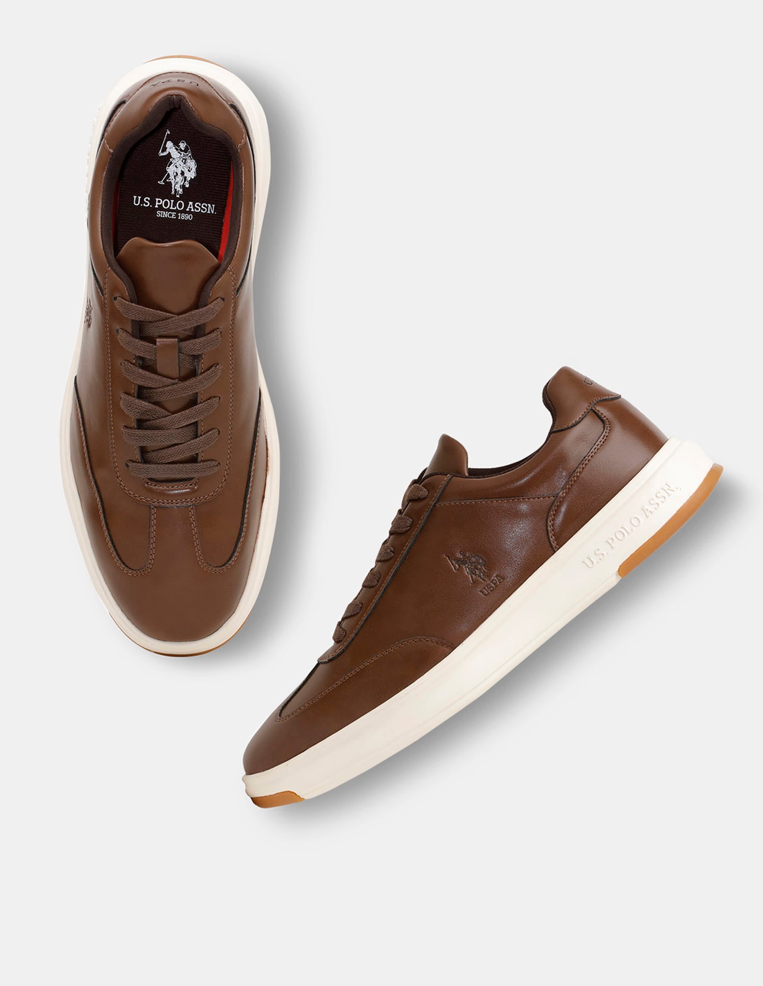 Round Toe Lace Ups Como 2.0 Sneakers Dark Brown - U.S. Polo Assn. India | Large