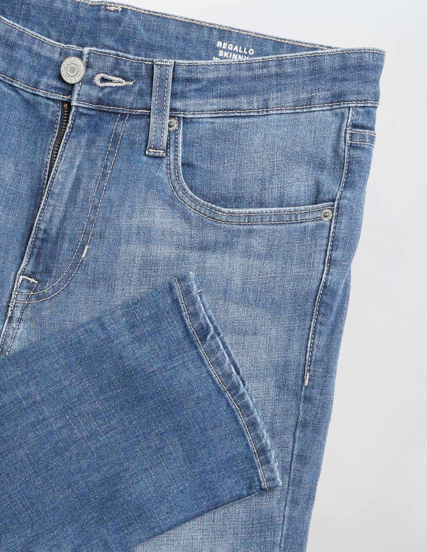 Regallo Skinny Fit Whiskered Jeans Med Blue - U.S. Polo Assn. India | Large