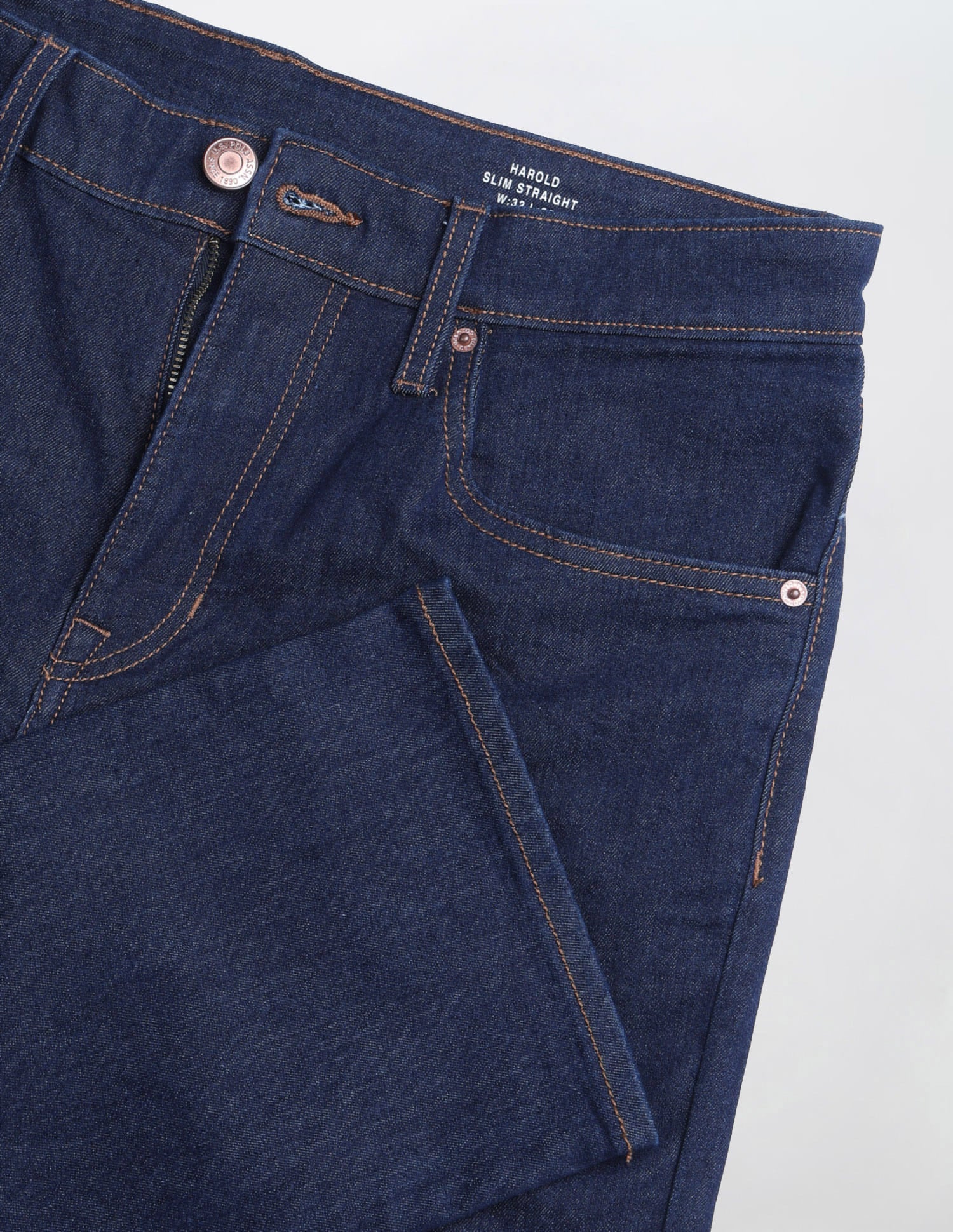 Solid Slim Straight Fit Jeans Blue - U.S. Polo Assn. India | Large