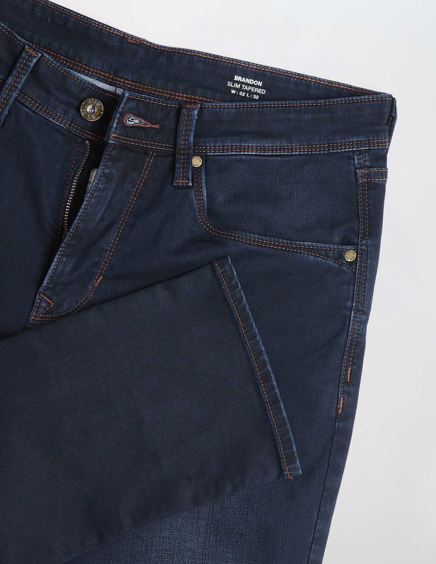 Brandon Slim Tapered Fit Blue Jeans Dark Blue - U.S. POLO ASSN. | Large