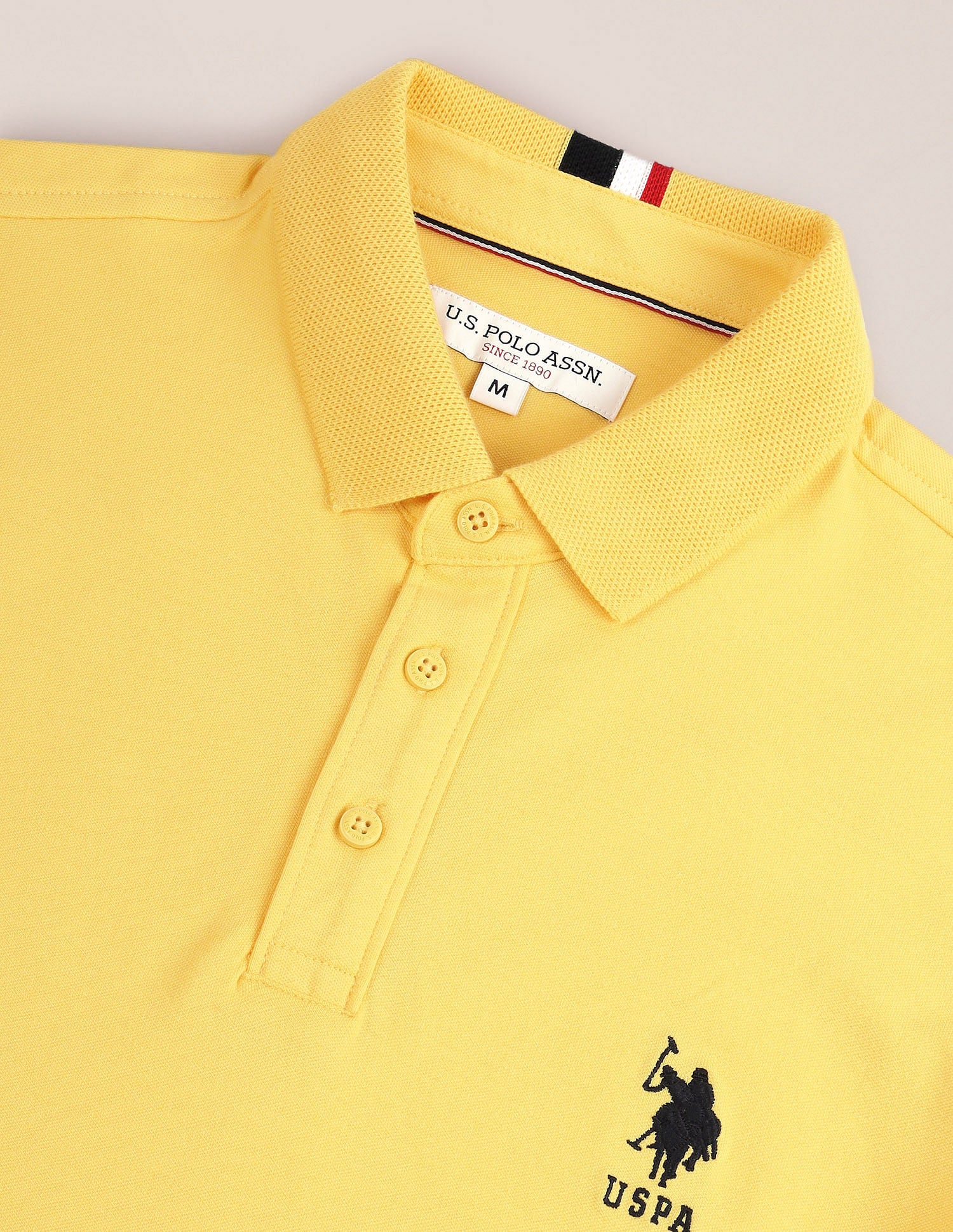 Slim Fit Logo Polo Shirt Yellow - U.S. Polo Assn. India | Large