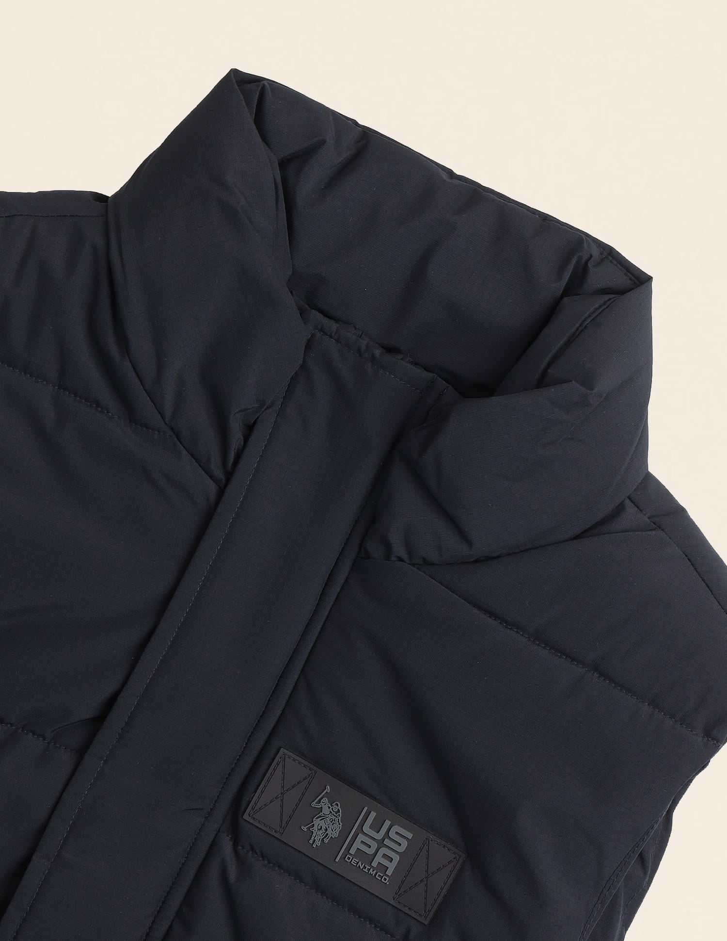 Regular Fit Solid Padded Jacket Navy - U.S. Polo Assn. India | Large